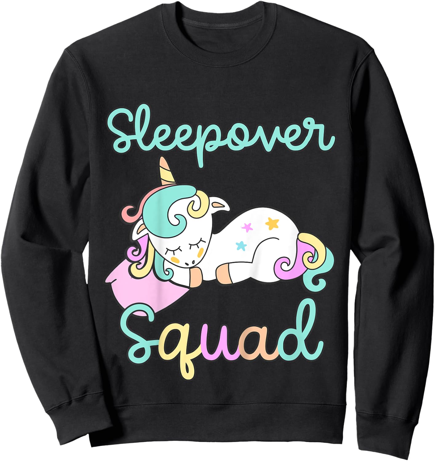 Sleepover Squad Pajamas Girls Unicorn Slumber Party Toddler Sweatshirt - Sweatshirt | Black