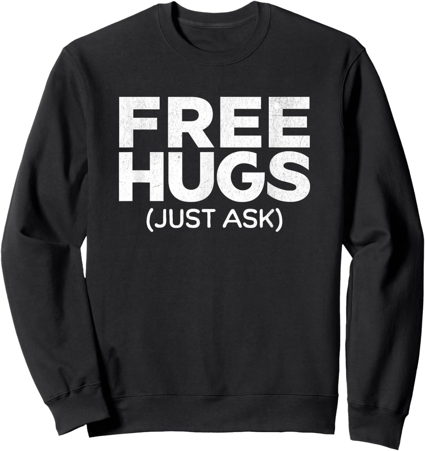 Funny Free Hugs -Adults Black Cotton Short Sleeve Small Sweatshirt - Sweatshirt | Black