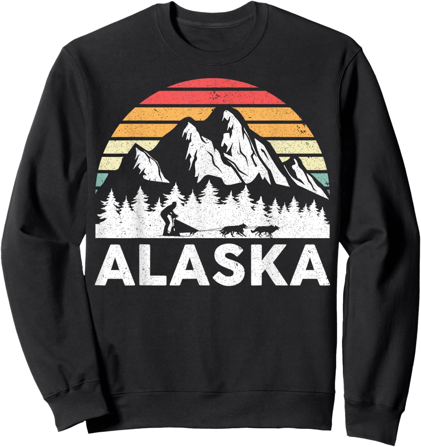 Alaska - Dog Sledding Mush Husky sled dogs Mushing Musher Sweatshirt - Sweatshirt | Black