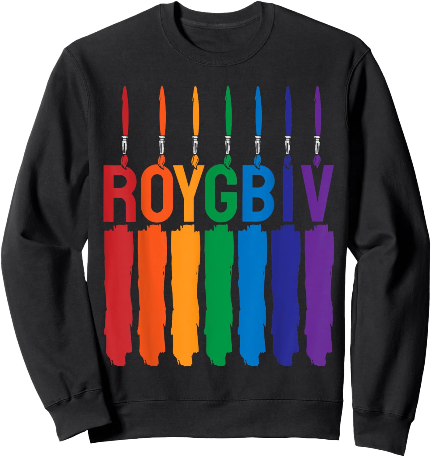 Rainbow Roygbiv Kids Artist Costume Art Teacher Sweatshirt - Sweatshirt | Black