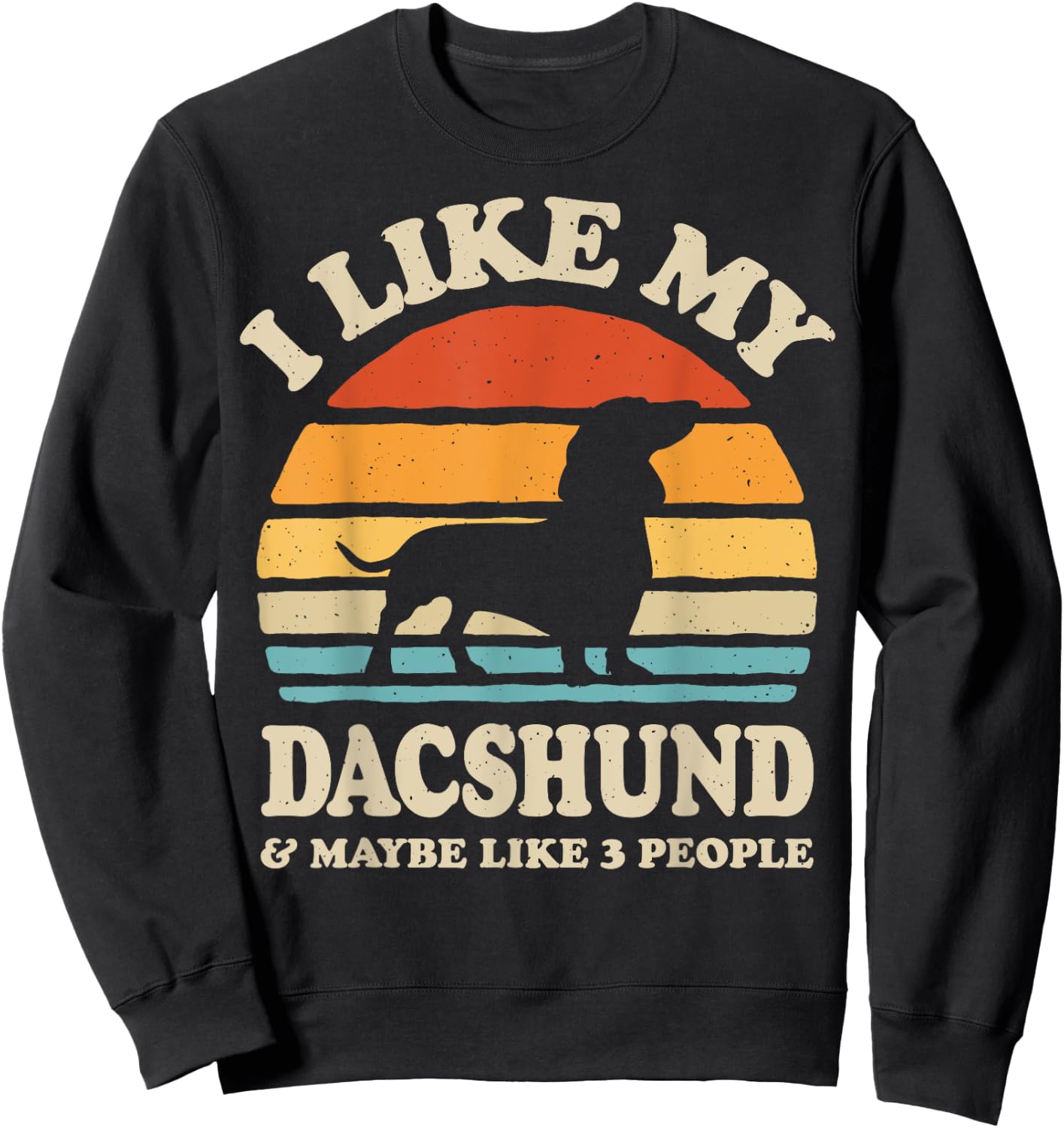 I Like My Dachshund And Maybe Like 3 People Dog Lover Retro Women Kids Sweatshirt - Sweatshirt | Black