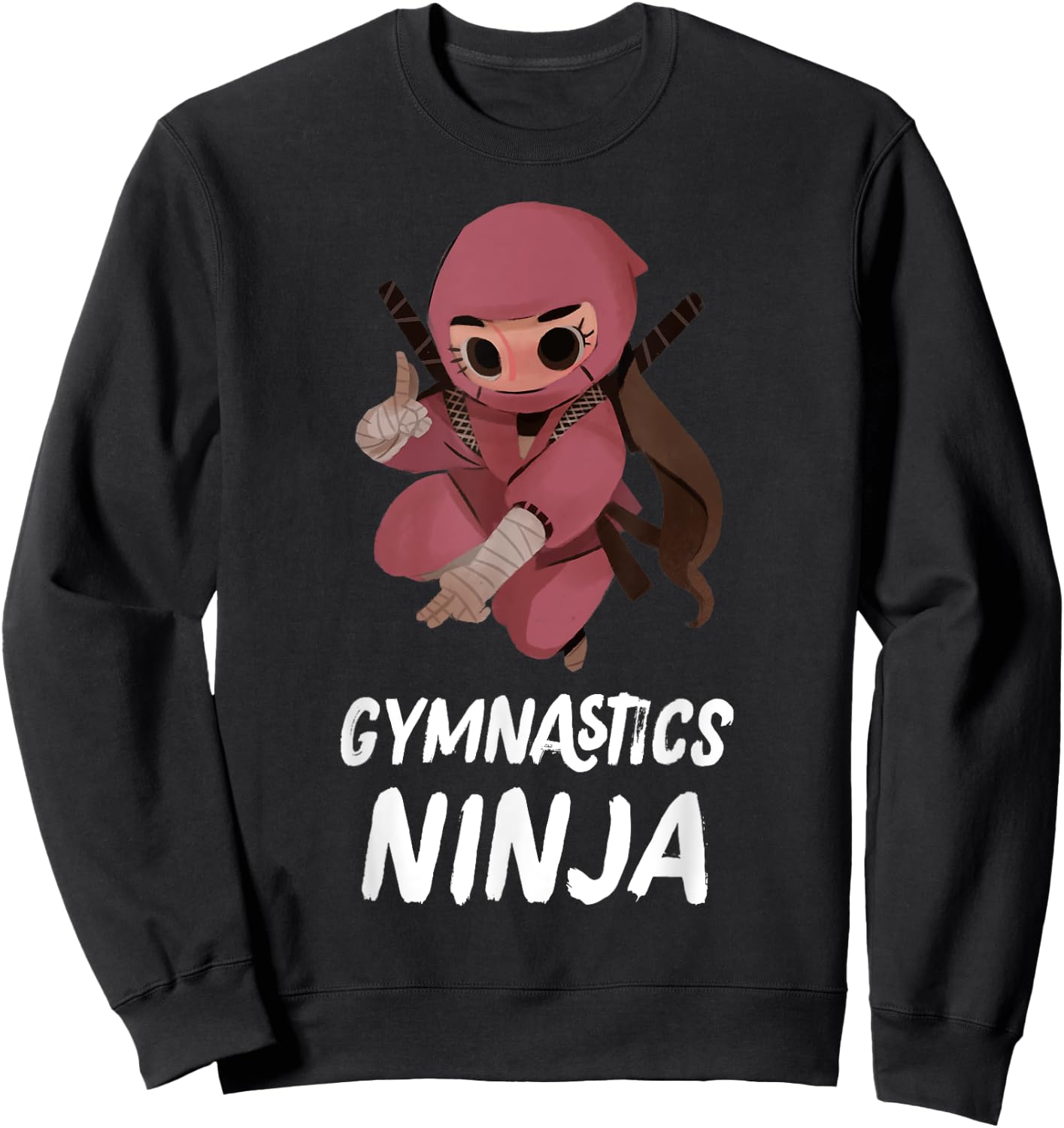 Girls Gymnastics Ninja Funny Sports Sweatshirt - Sweatshirt | Black