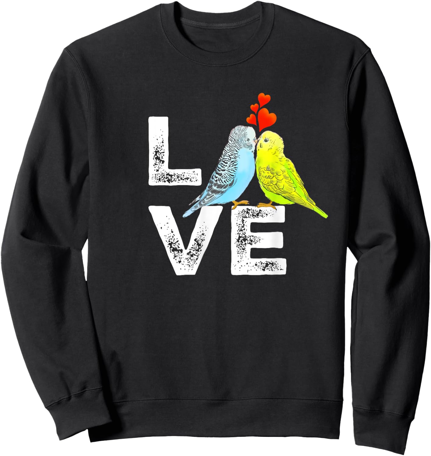 Cute Parrot Parakeet Family Love Men Women Boys Girls Sweatshirt - Sweatshirt | Black
