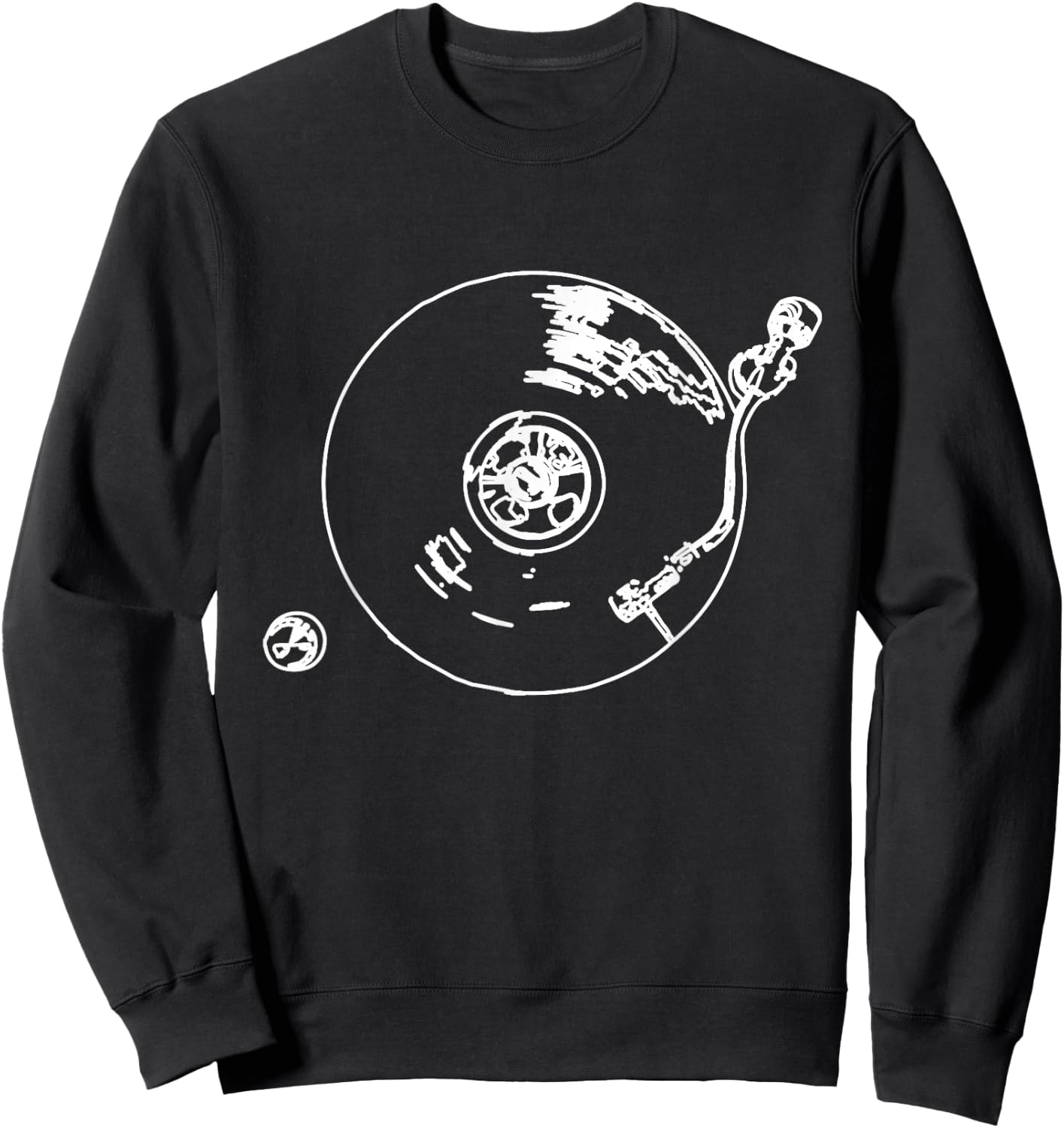 Vintage Vinyl Turntable DJ Disc Jockey Turntable Sweatshirt - Sweatshirt | Black