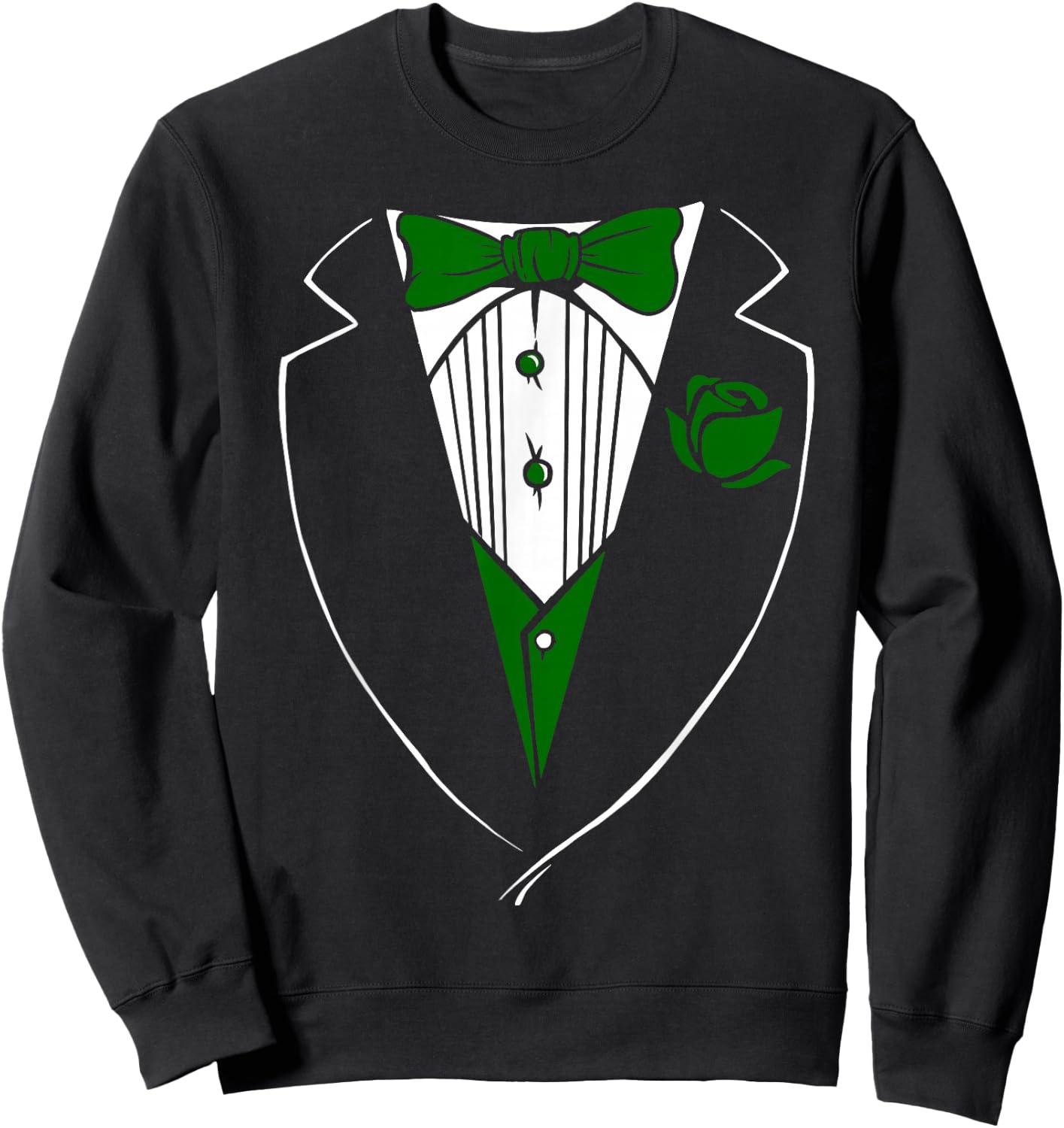 Tuxedo T Shirt with Green Bow & Boys Sweatshirt - Sweatshirt | Black