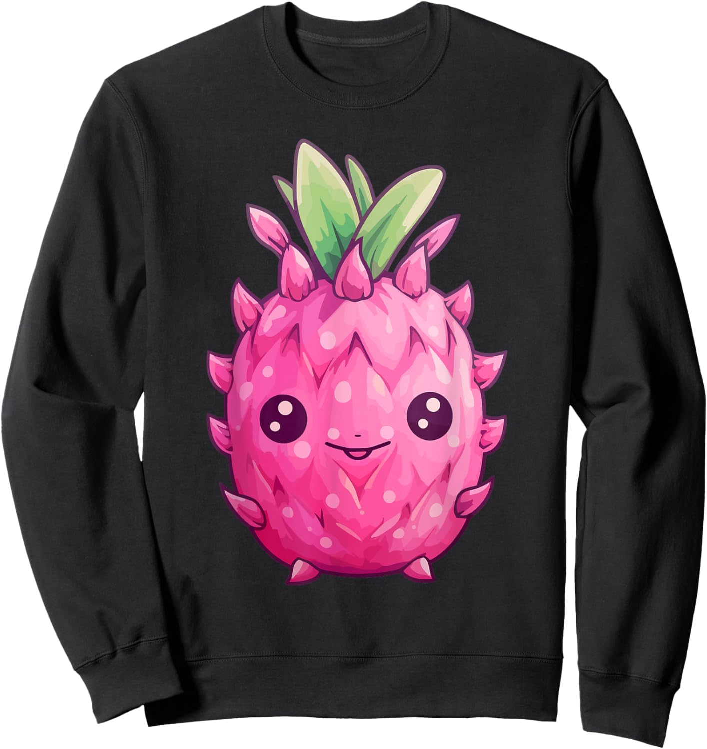 Kawaii Fruits Design - Kawaii Dragonfruit Sweatshirt - Sweatshirt | Black