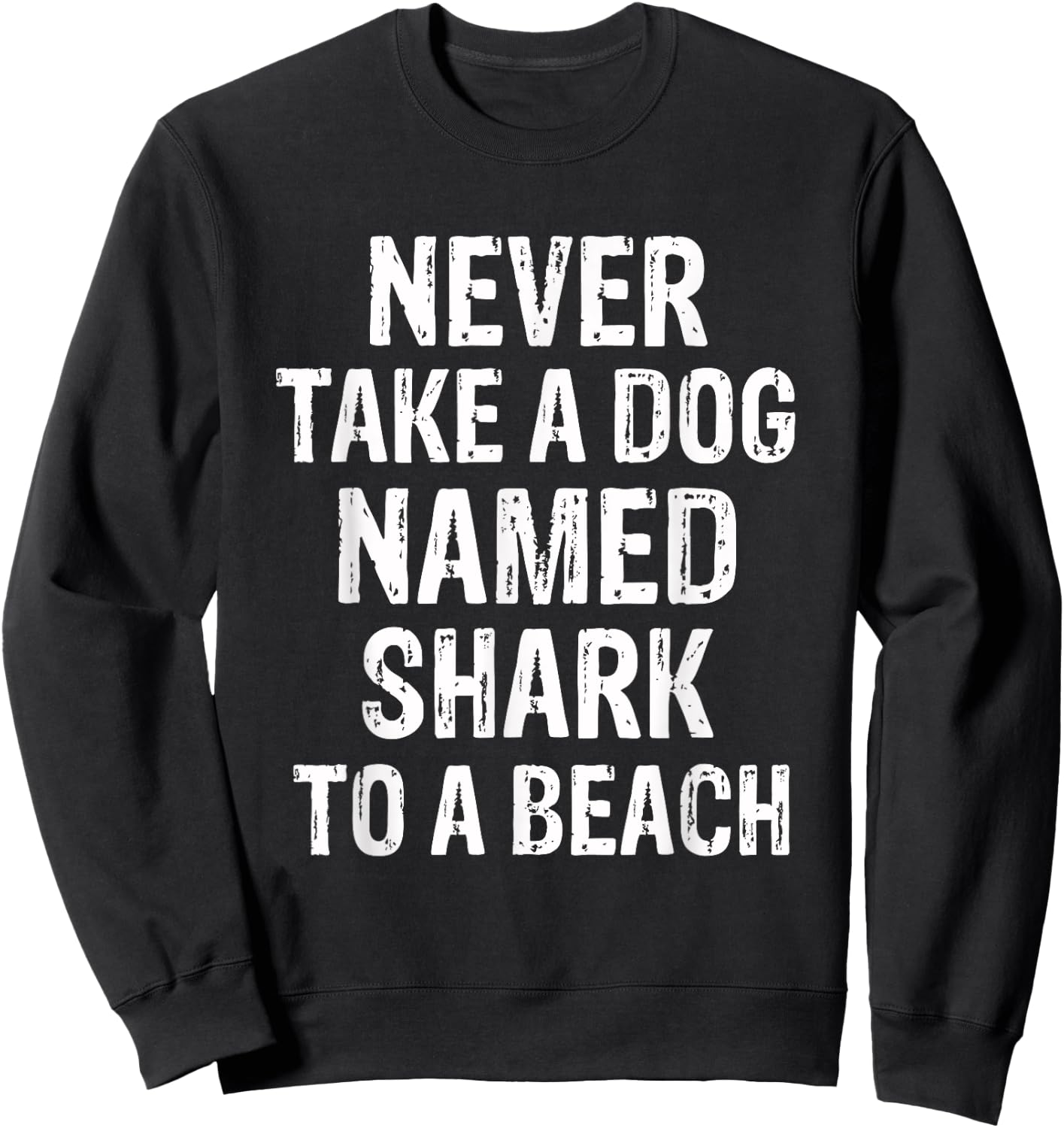 Never Take A Dog Named Shark to A Beach Funny Dog Lover Sweatshirt - Sweatshirt | Black