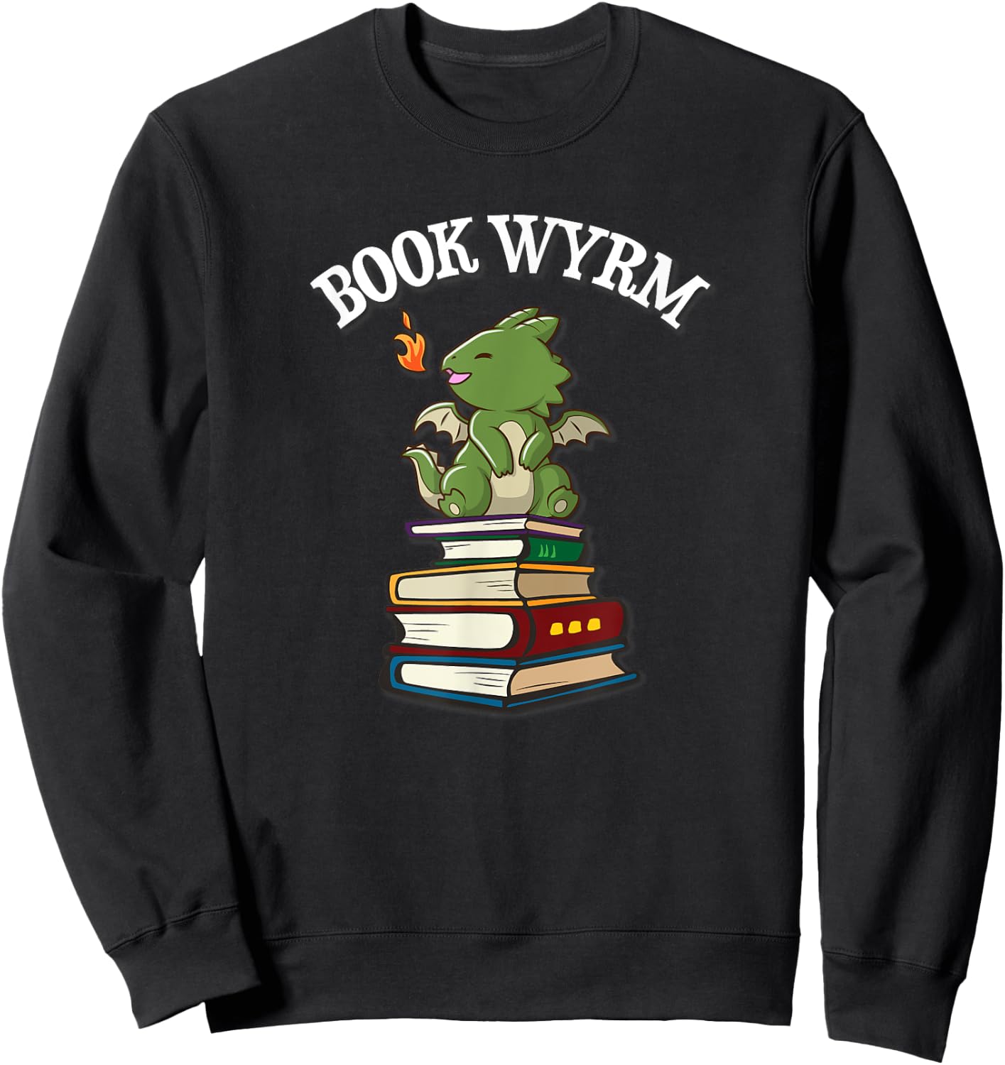 Funny Book Wyrm Cute Kawaii Book Dragon Lover Sweatshirt - Sweatshirt | Black