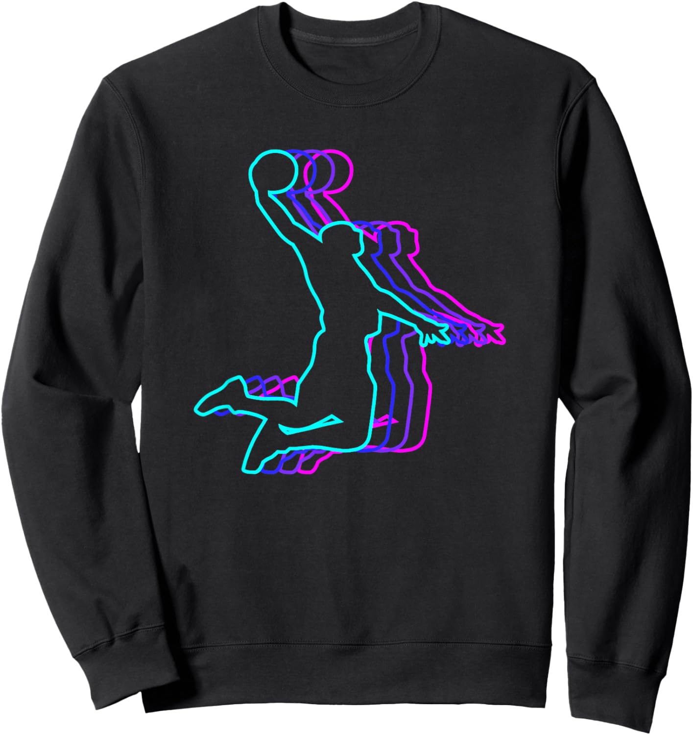 Threadrock Vintage Retro Classic Basketball Player - -Adults, Black, Small Sweatshirt - Sweatshirt | Black