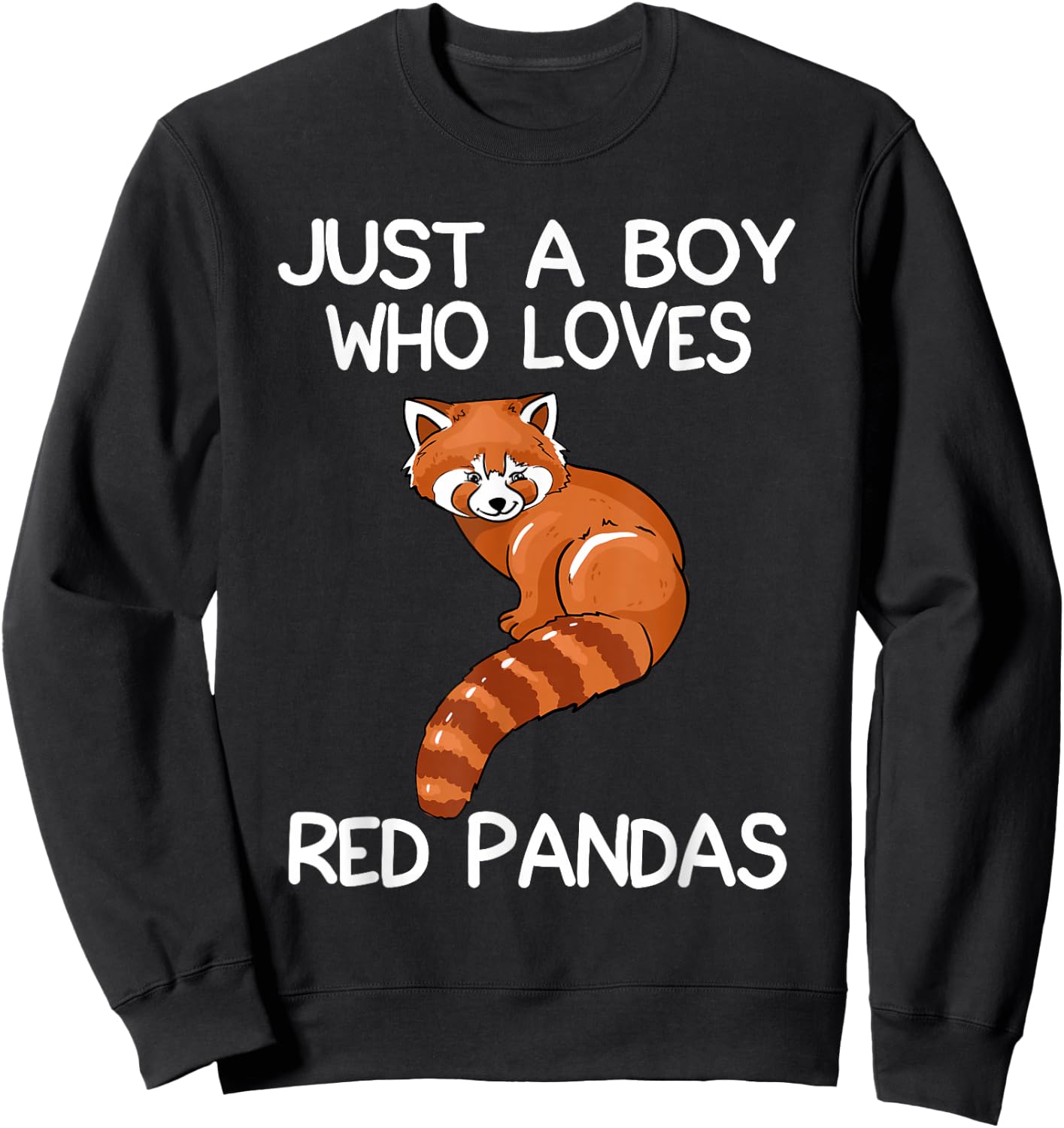 Just A Boy Who Loves Red Pandas Gift Red Panda Sweatshirt - Sweatshirt | Black