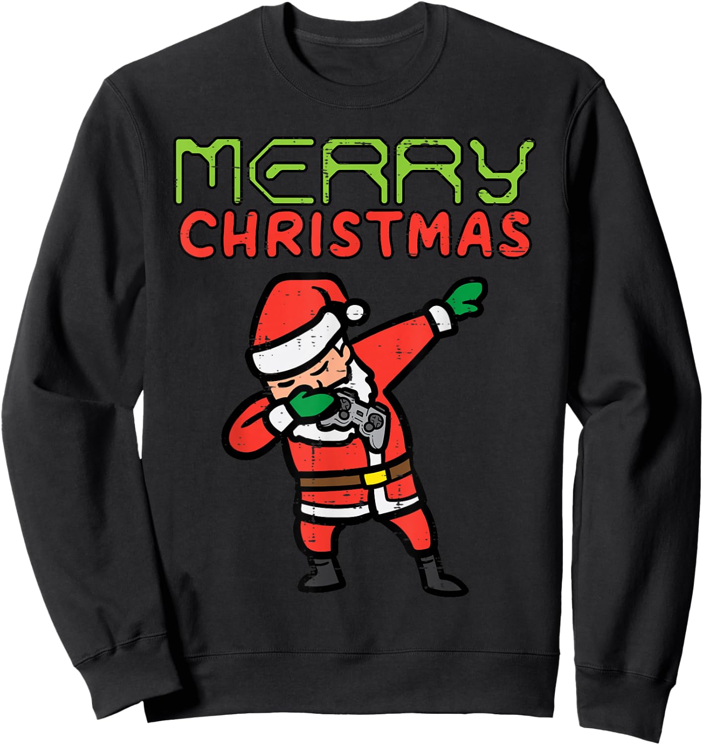 Merry Christmas Gamer Santa Dab Xmas Gaming Boys Kid Toddler Sweatshirt - Sweatshirt | Black