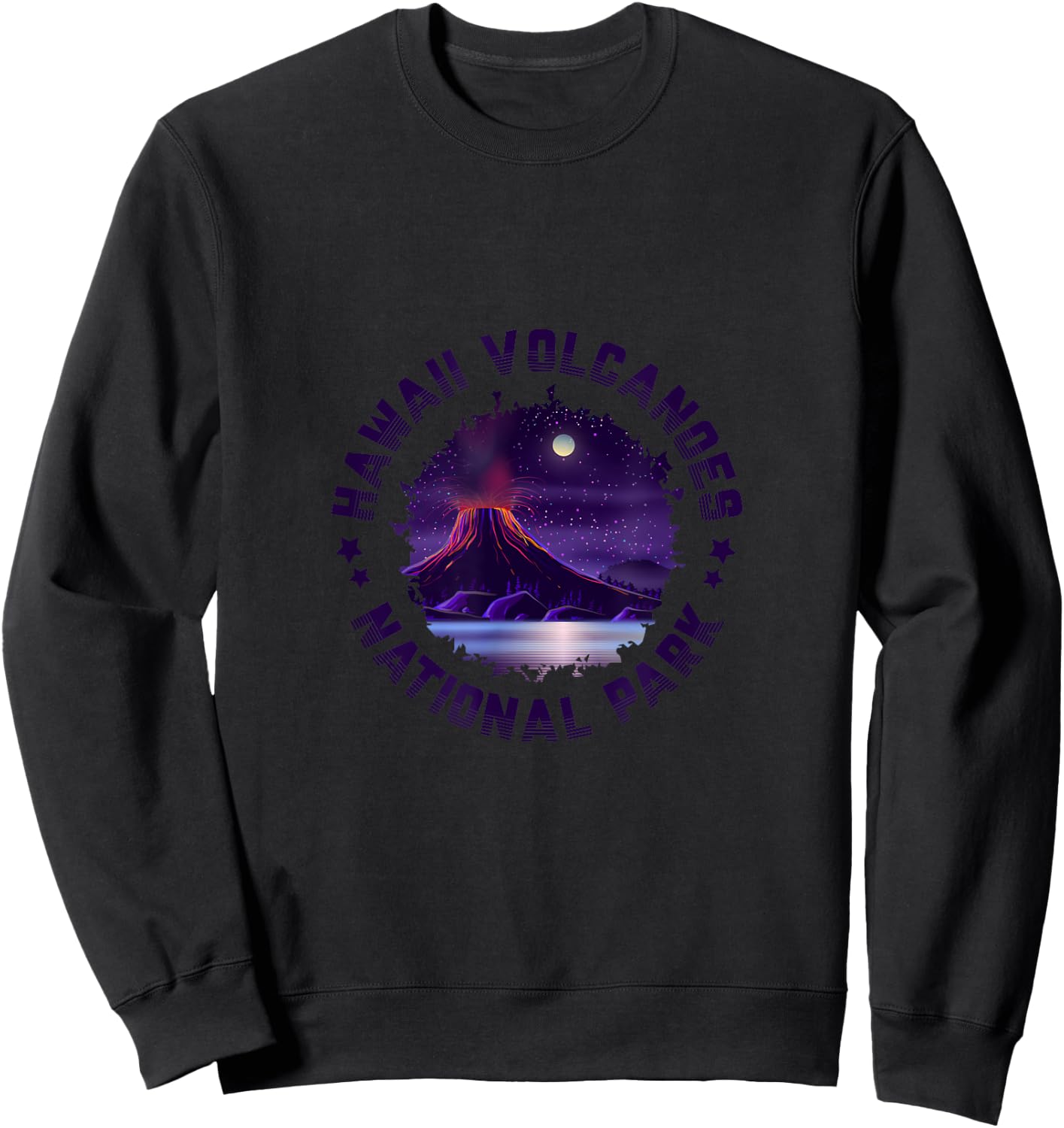 Moonlight Hawaii Volcanoes National Park Sweatshirt - Sweatshirt | Black