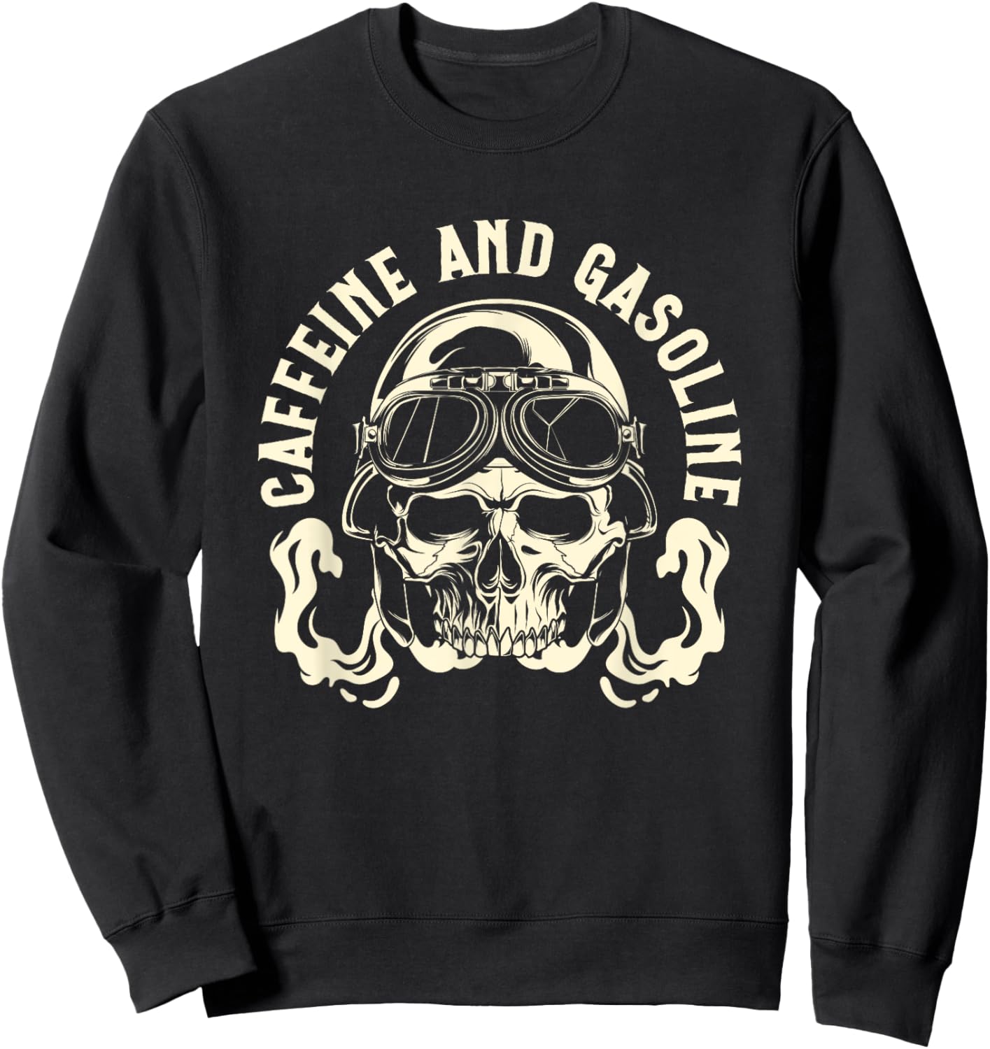Funny Motorcycle Quote Caffeine And Gasoline Sweatshirt - Sweatshirt | Black
