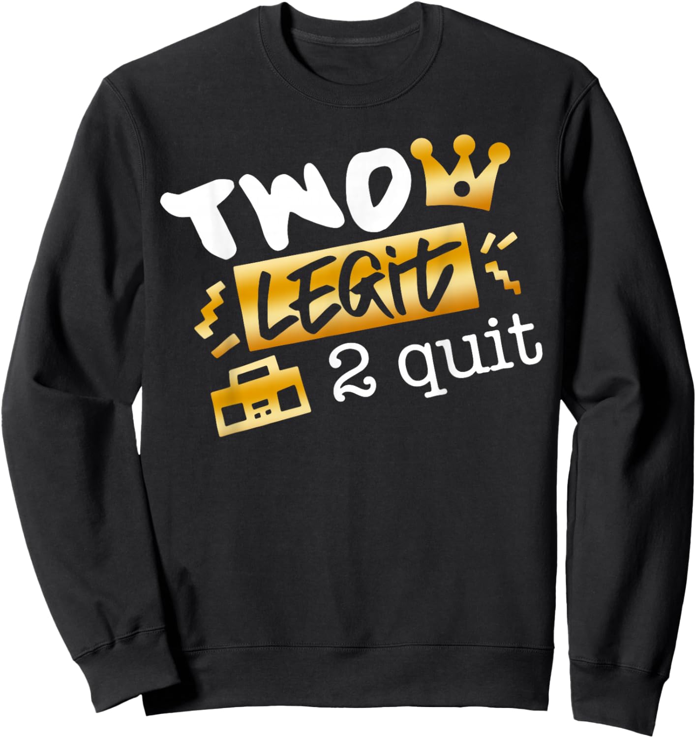 Two Legit To Quit Party Decorations Boy 2nd Birthday Hip Hop Sweatshirt - Sweatshirt | Black