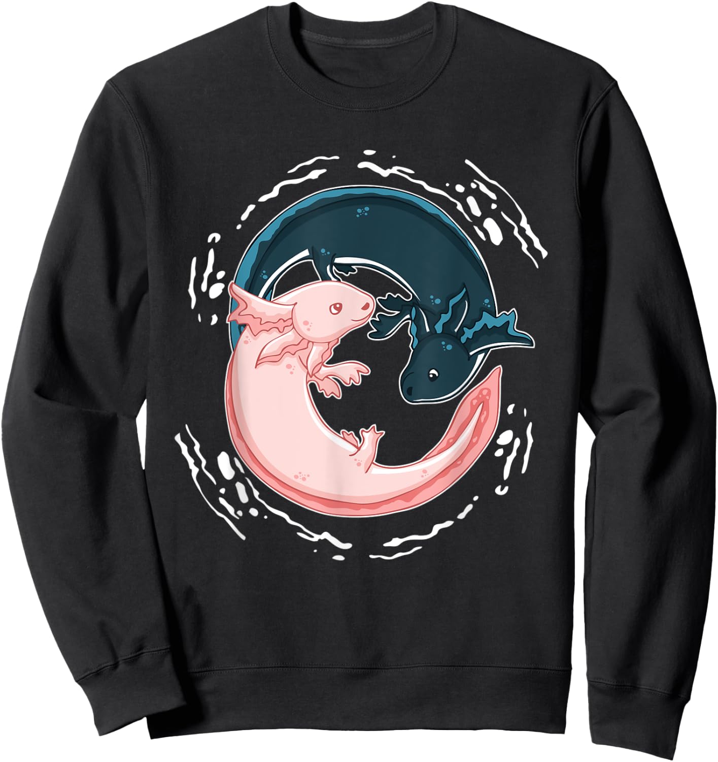 Yin Yang Axolotls Zen Axolotl Meditation Yoga Shirt Sweatshirt - Sweatshirt | Black
