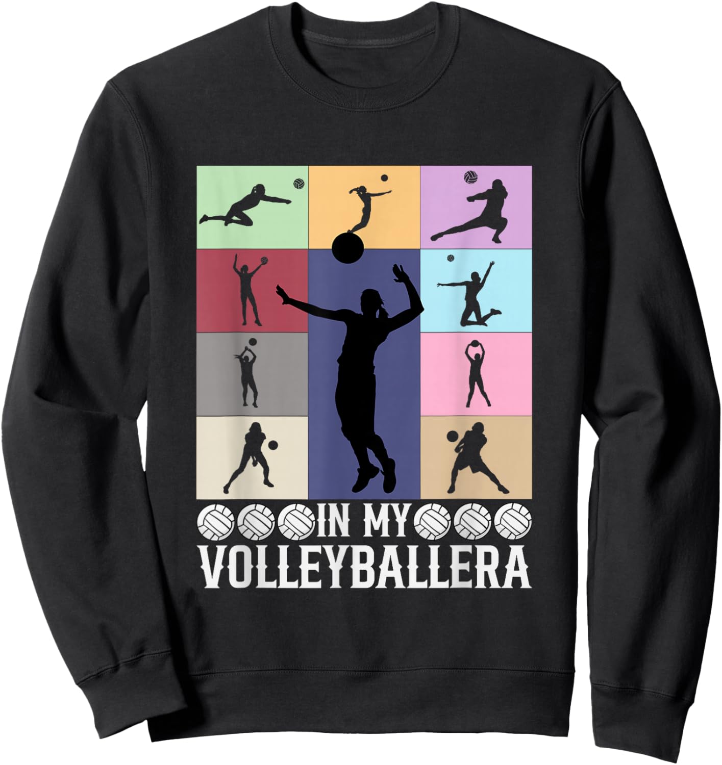 In My Volleyball Era Shirt Vintage Volleyball Sport Game Day Sweatshirt - Sweatshirt | Black