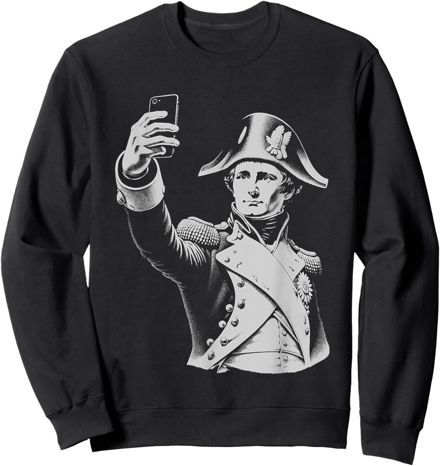 Funny Napoleon Bonaparte Taking a Selfie Sweatshirt - Sweatshirt | Black