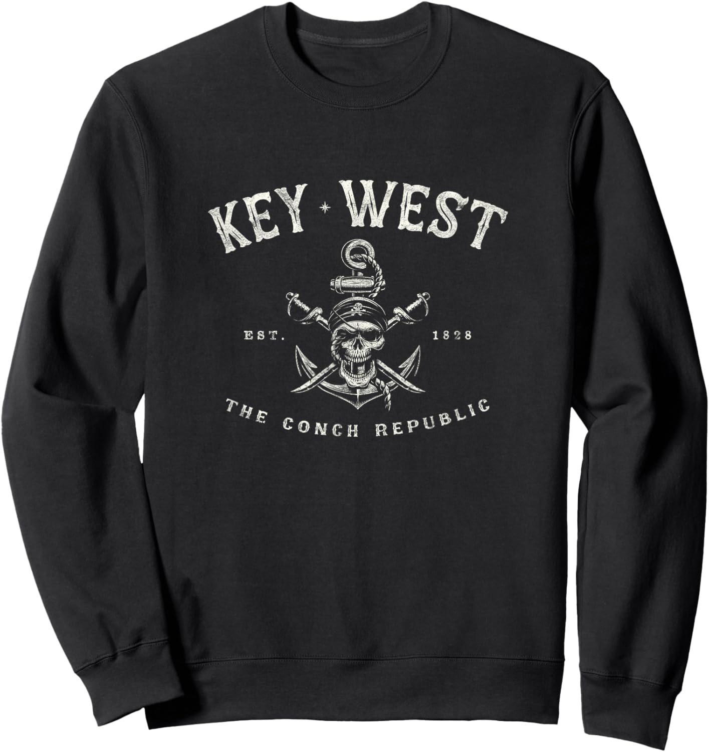 Key West FL Rebel Pirate Boating Scuba Fishing Gear Sweatshirt - Sweatshirt | Black