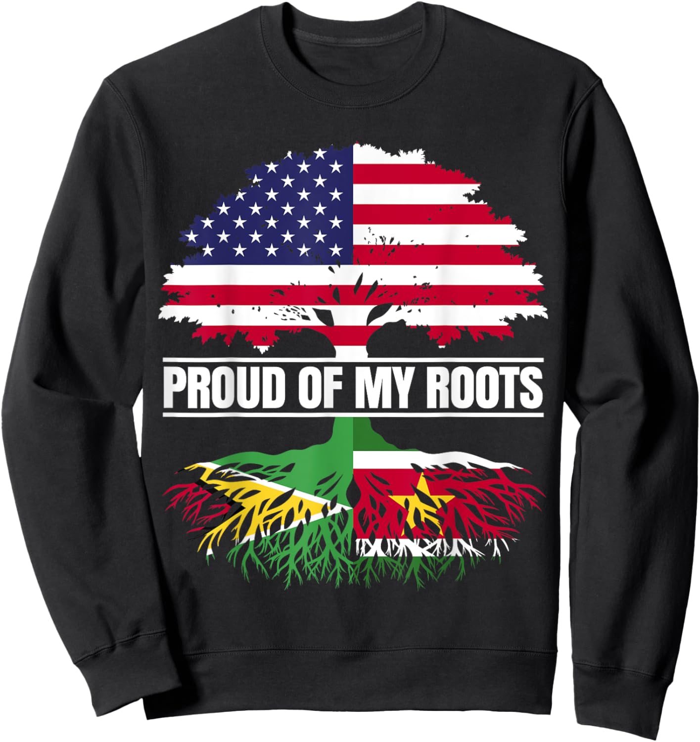 Guyana Suriname Mix Heritage Proud Roots Guyanese Surinamese Sweatshirt - Sweatshirt | Black