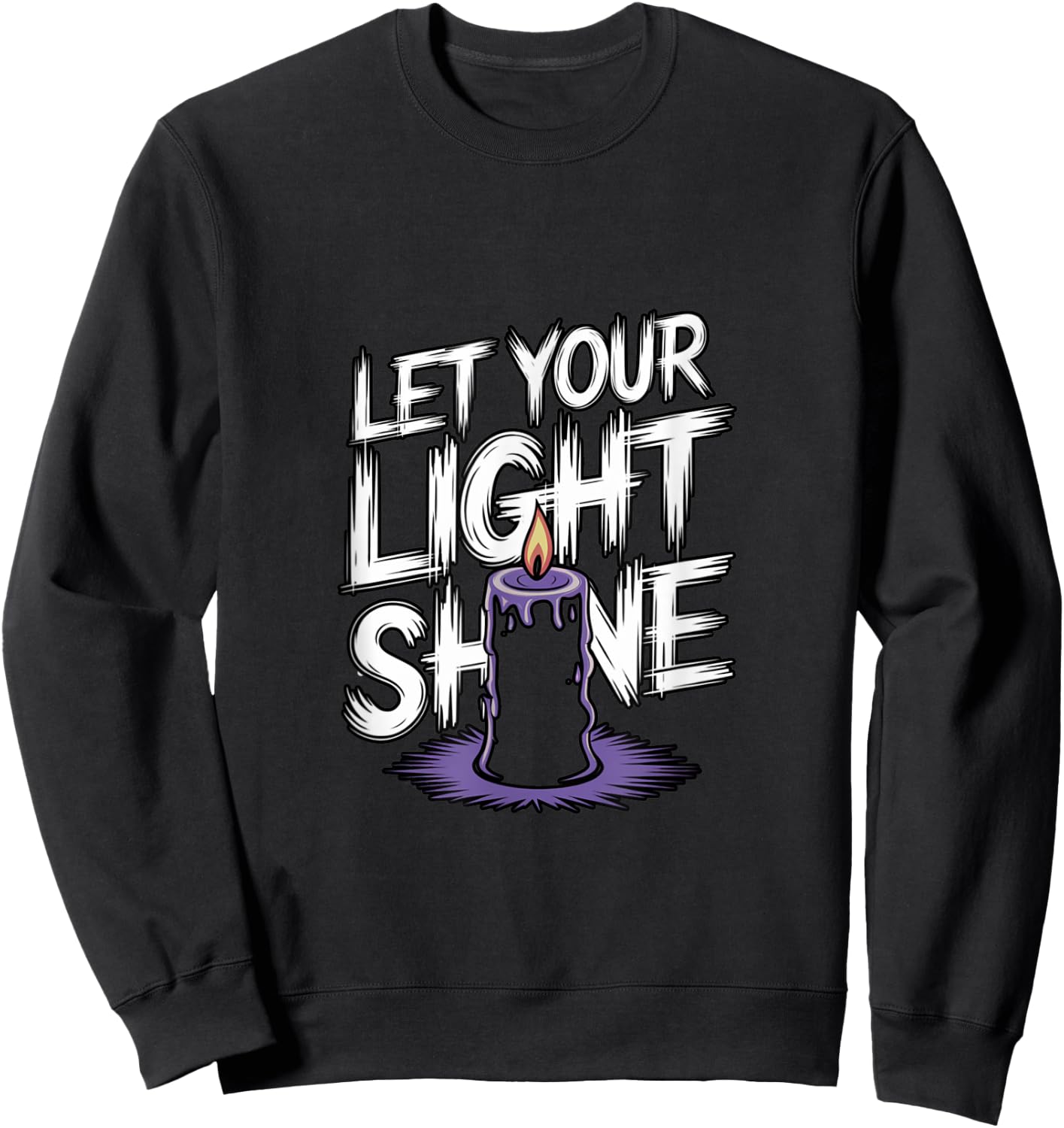 Let Your Light Shine Candle Christian Biblical Inspiration Sweatshirt - Sweatshirt | Black