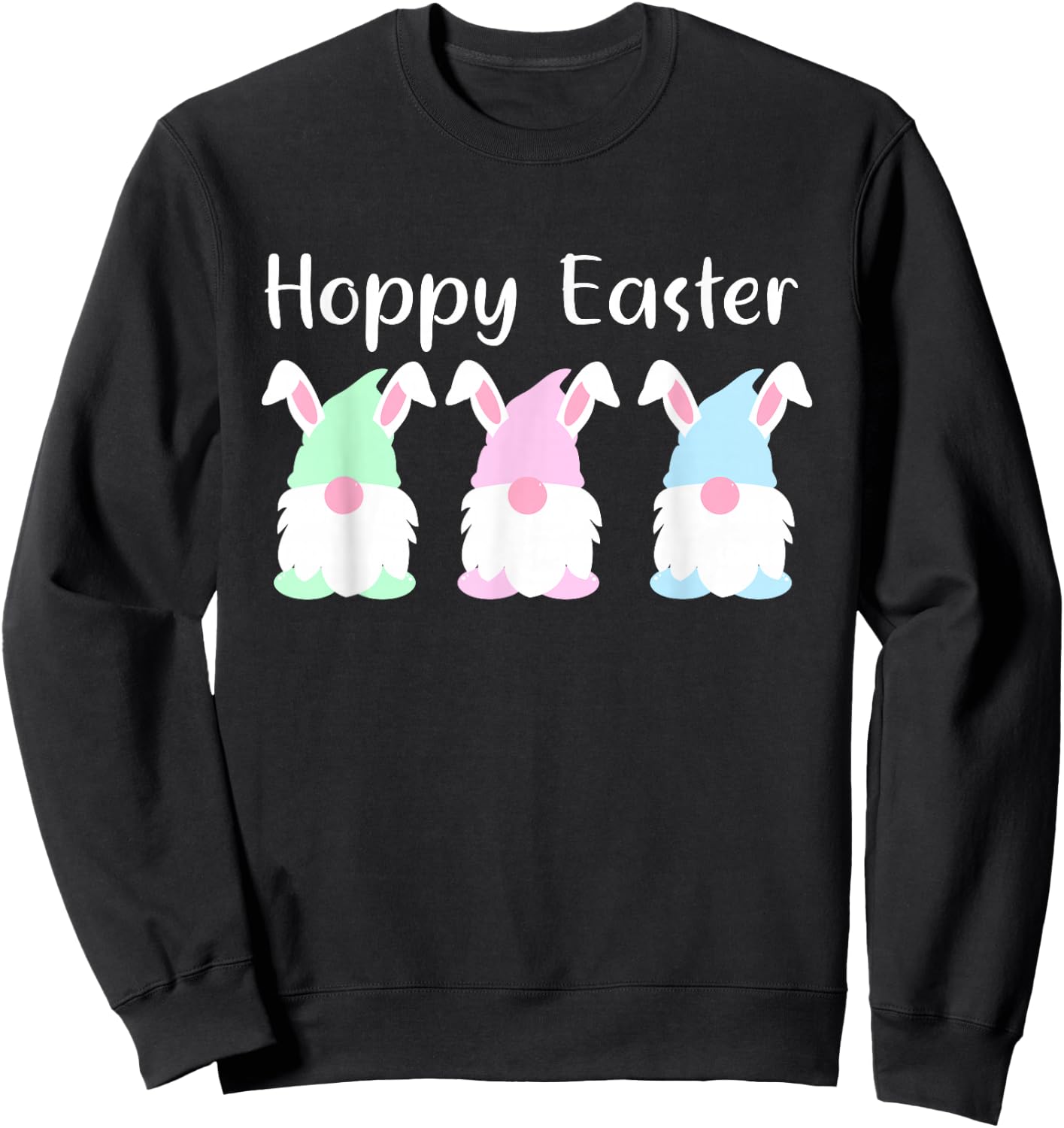 Easter Bunny Gnome Shirt Happy Easter Pun Spring Decor Sweatshirt - Sweatshirt | Black