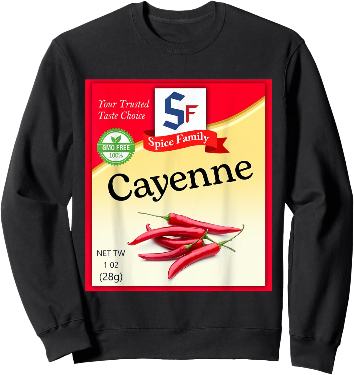 Pepper Cayenne Condiment Costume Holiday Spice Costumes Sweatshirt - Sweatshirt | Black