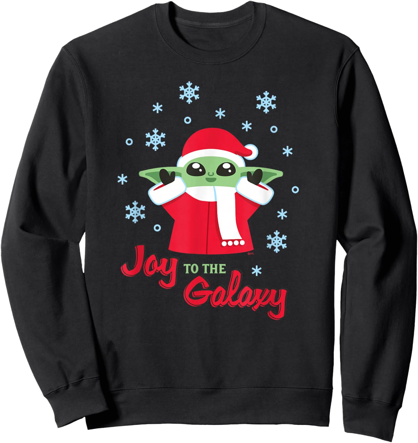 Star Wars The Mandalorian Grogu Joy to the Galaxy Holiday Sweatshirt - Sweatshirt | Black