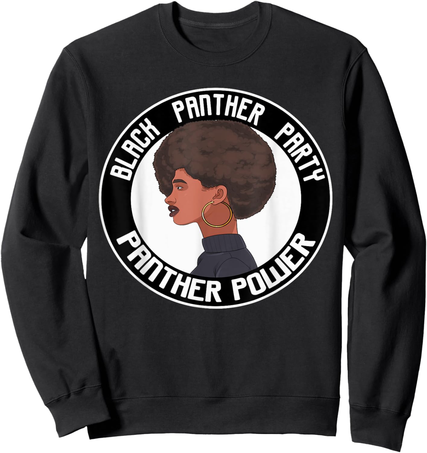 Black History Panther Party Power Logo Afro Hair 1966 Sweatshirt - Sweatshirt | Black