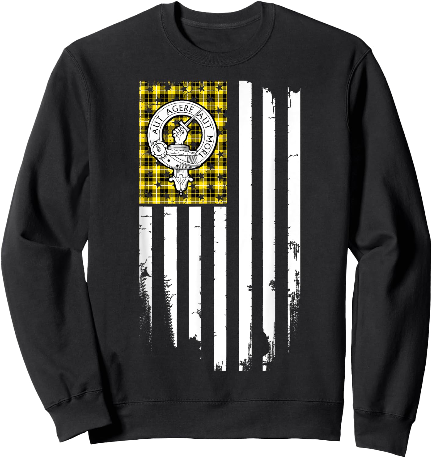 Scottish American Barclay Clan & Stripes Flag Sweatshirt - Sweatshirt | Black