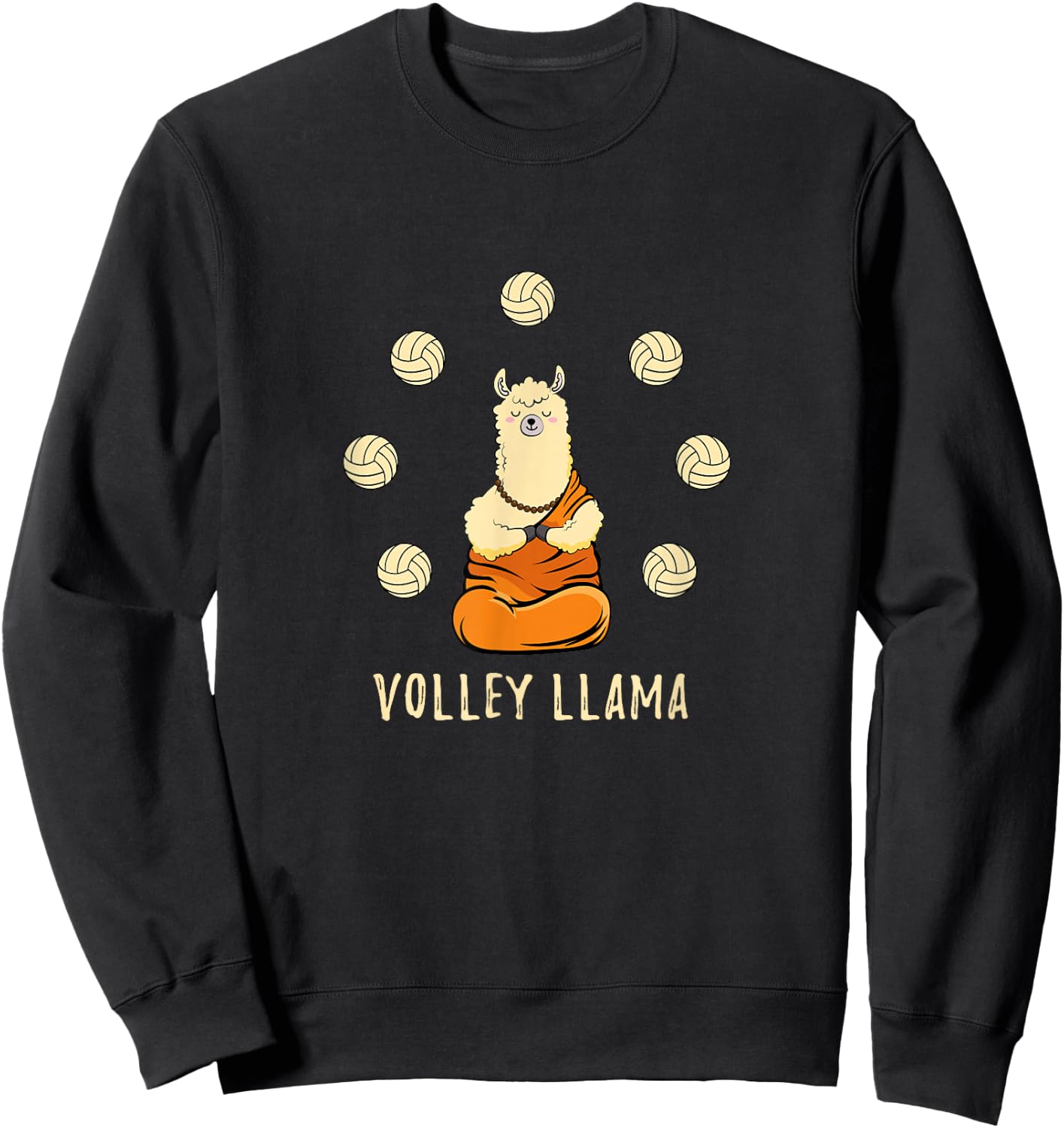 Volley Llama Lover Cute Volleyball Team For Girls Sweatshirt - Sweatshirt | Black