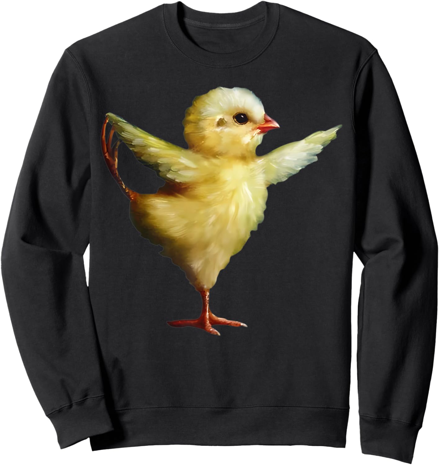 Yoga Chick Art Design Women Girls Funny Cute Chick Lover Sweatshirt - Sweatshirt | Black