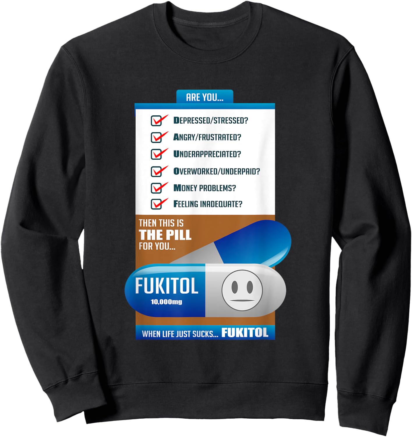 Fukitol Prescription Funny Physician Sweatshirt - Sweatshirt | Black