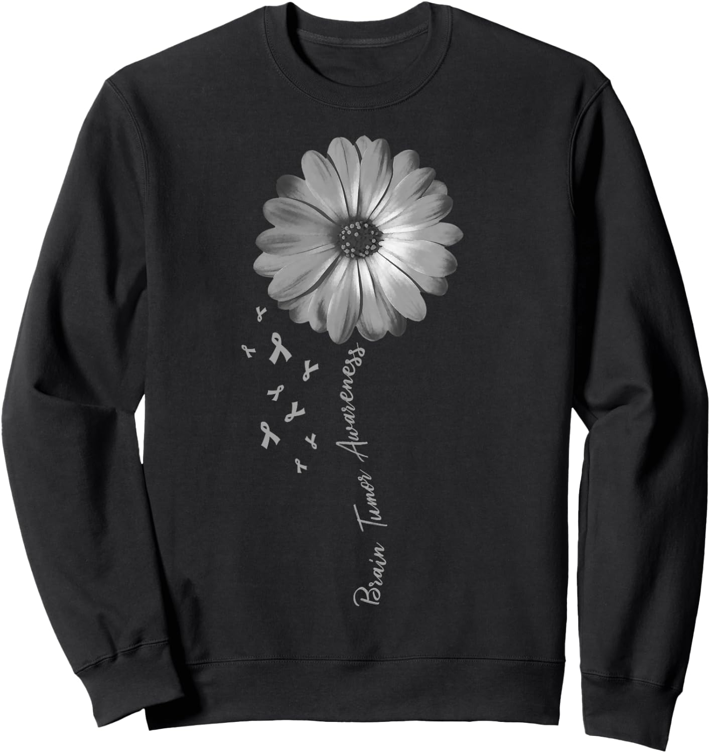 Daisy Flower Brain Tumor Awareness Gifts Sweatshirt - Sweatshirt | Black