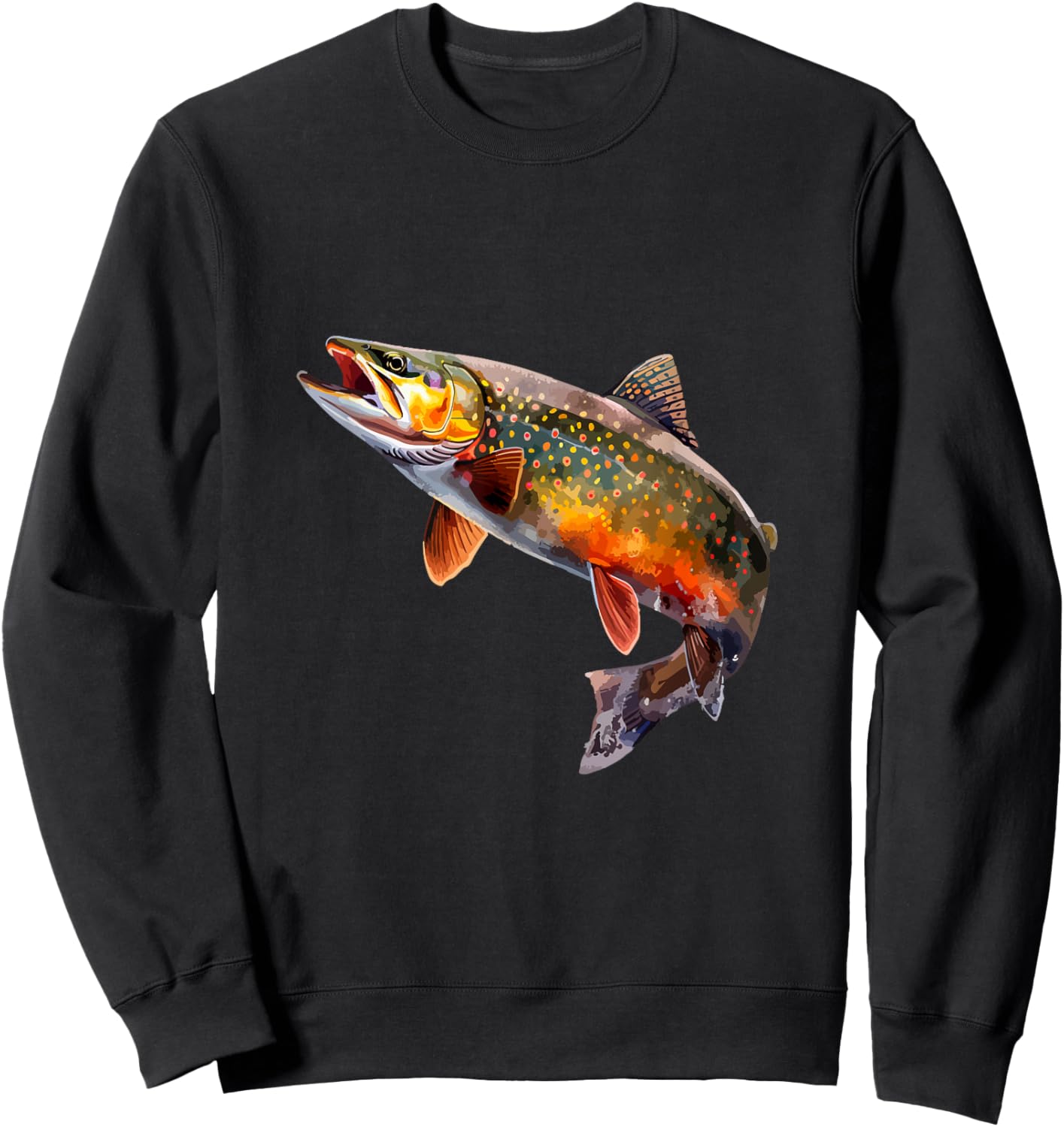 Speckled Brook trout graphic Sweatshirt - Sweatshirt | Black