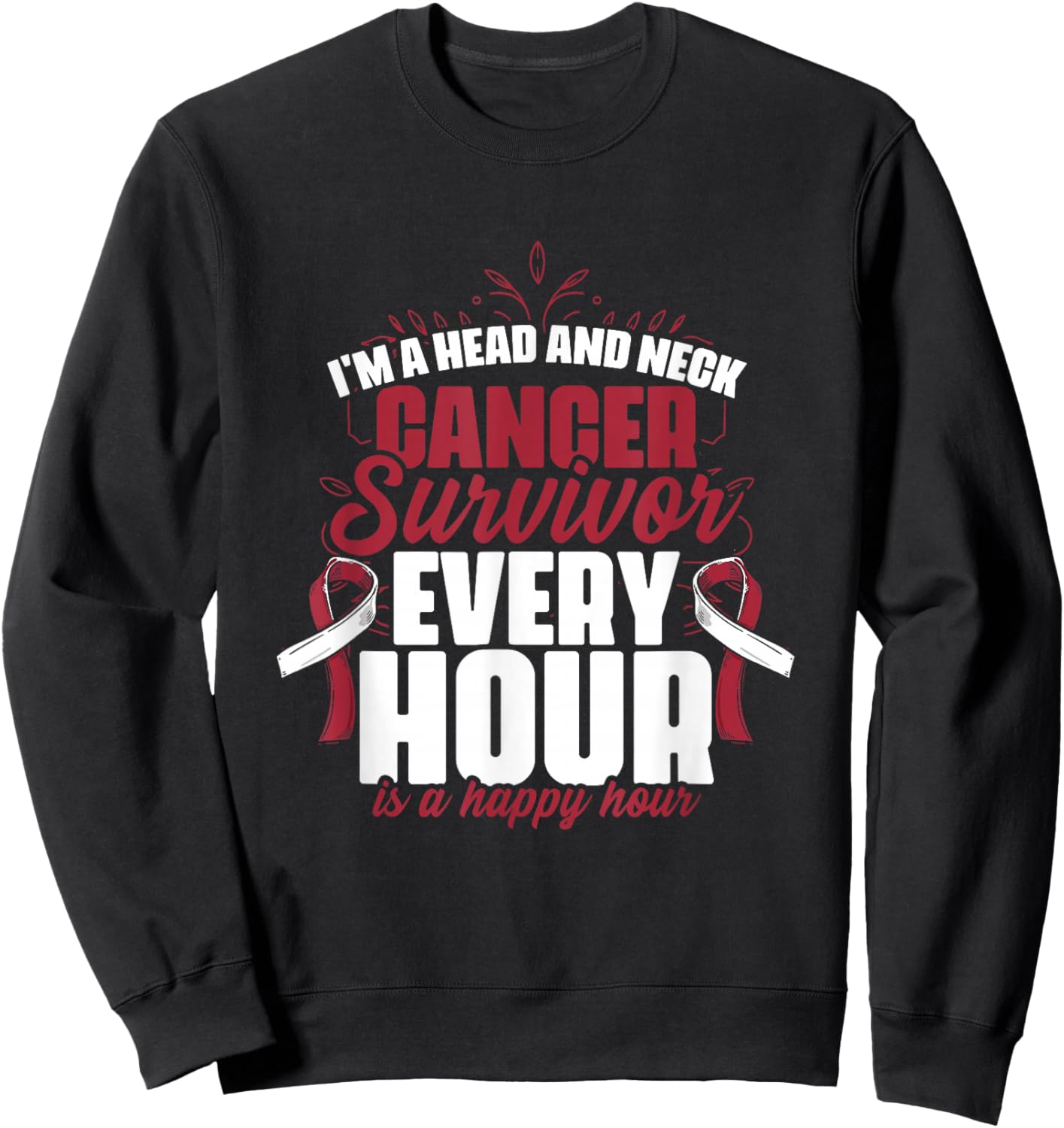 Head And Neck Survivor Oral Warrior Throat Cancer Awareness Sweatshirt - Sweatshirt | Black