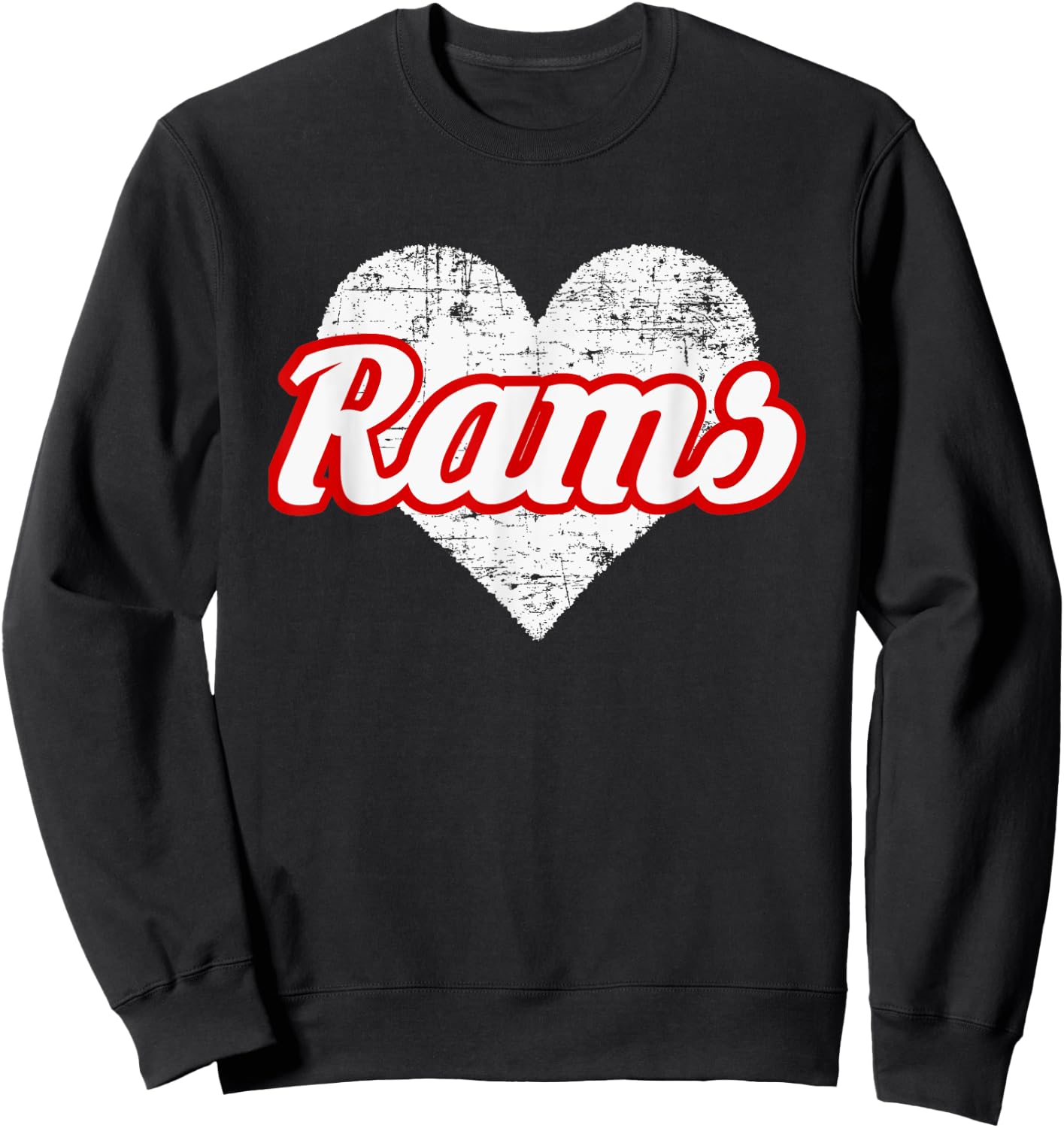 Edgewood Rams Over Heart Sweatshirt - Sweatshirt | Black