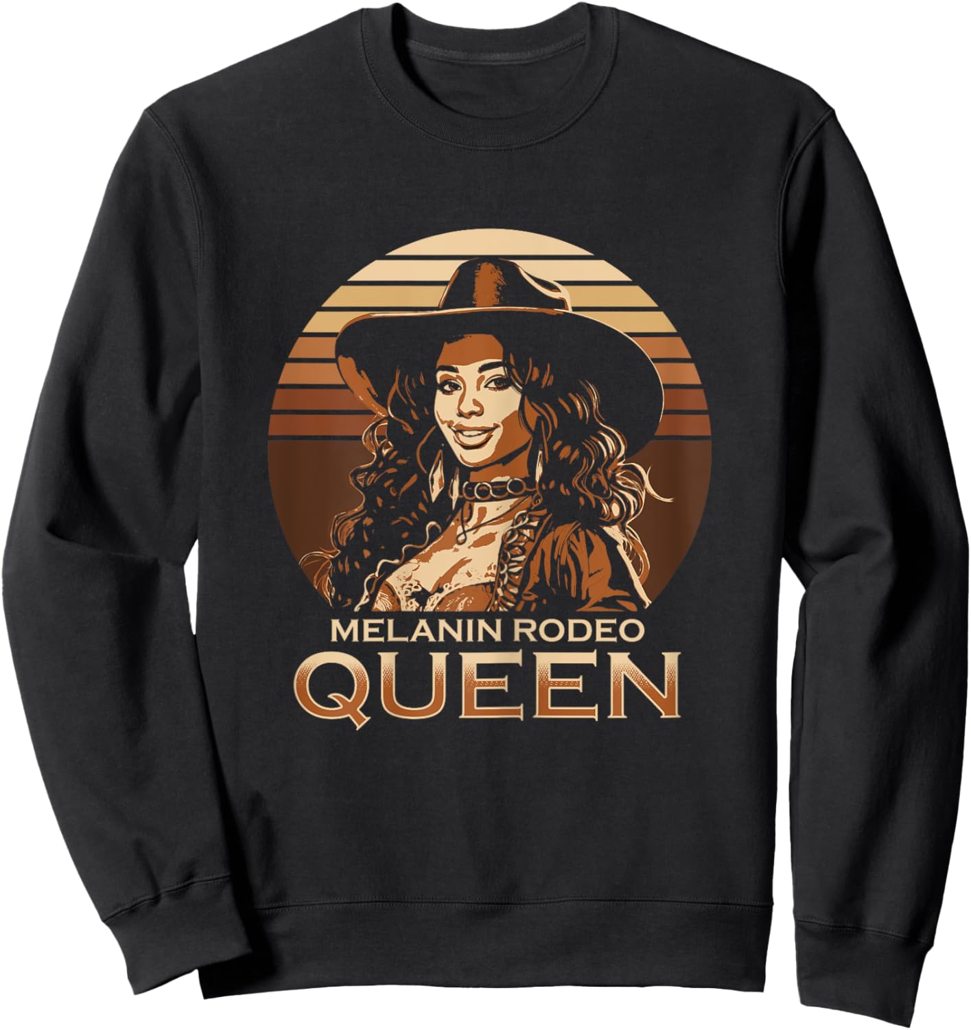 Melanin Rodeo Queen Bronc Riding African American Sweatshirt - Sweatshirt | Black