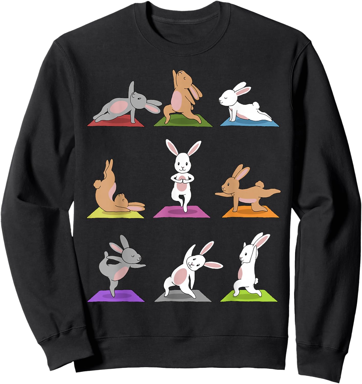 Bunny Yoga Funny Rabbits in Yoga Poses Sports Sweatshirt - Sweatshirt | Black