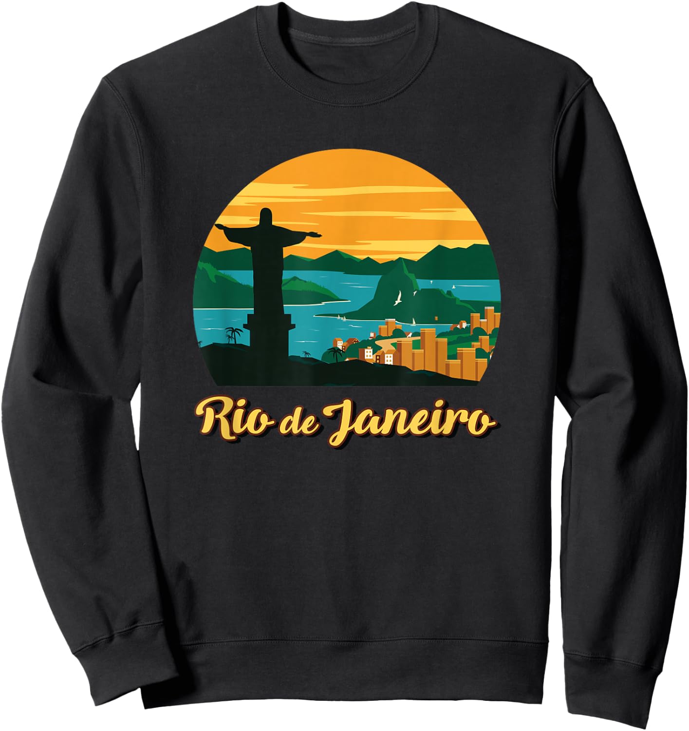 Rio De Janeiro Brazil Beach Surf Ocean Brazilian Island Bay Sweatshirt - Sweatshirt | Black