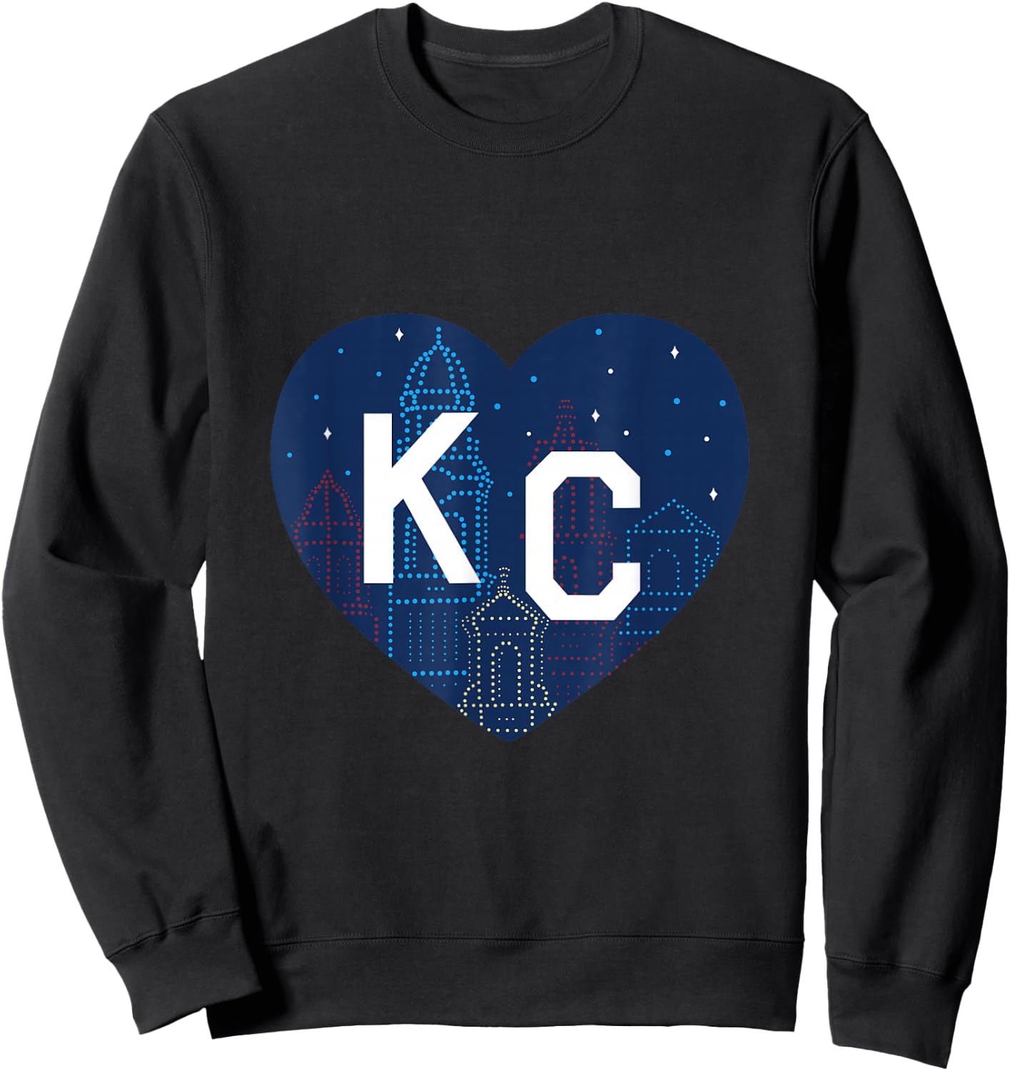 Kansas City KC Plaza Lights Heart Sweatshirt - Sweatshirt | Black