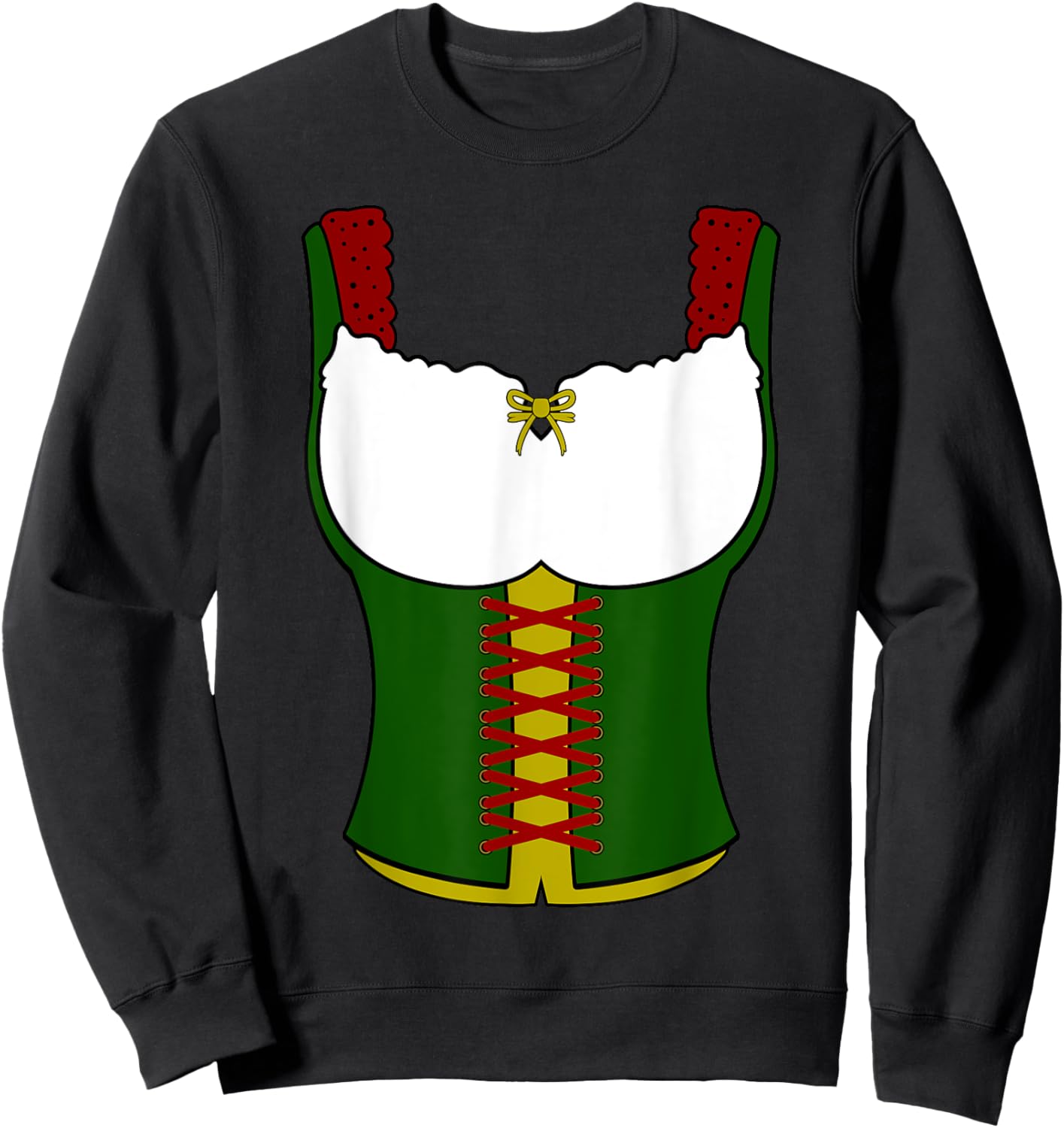 Dirndl Oktoberfest Blouse Dresses Women Costume Sweatshirt - Sweatshirt | Black