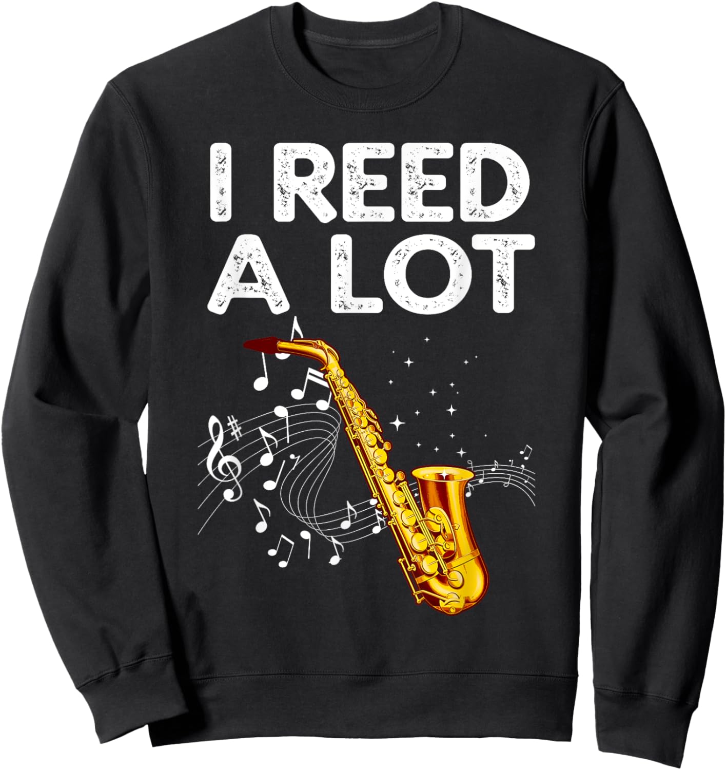 Funny Saxophone Design Women Tenor Saxophone Player Sweatshirt - Sweatshirt | Black