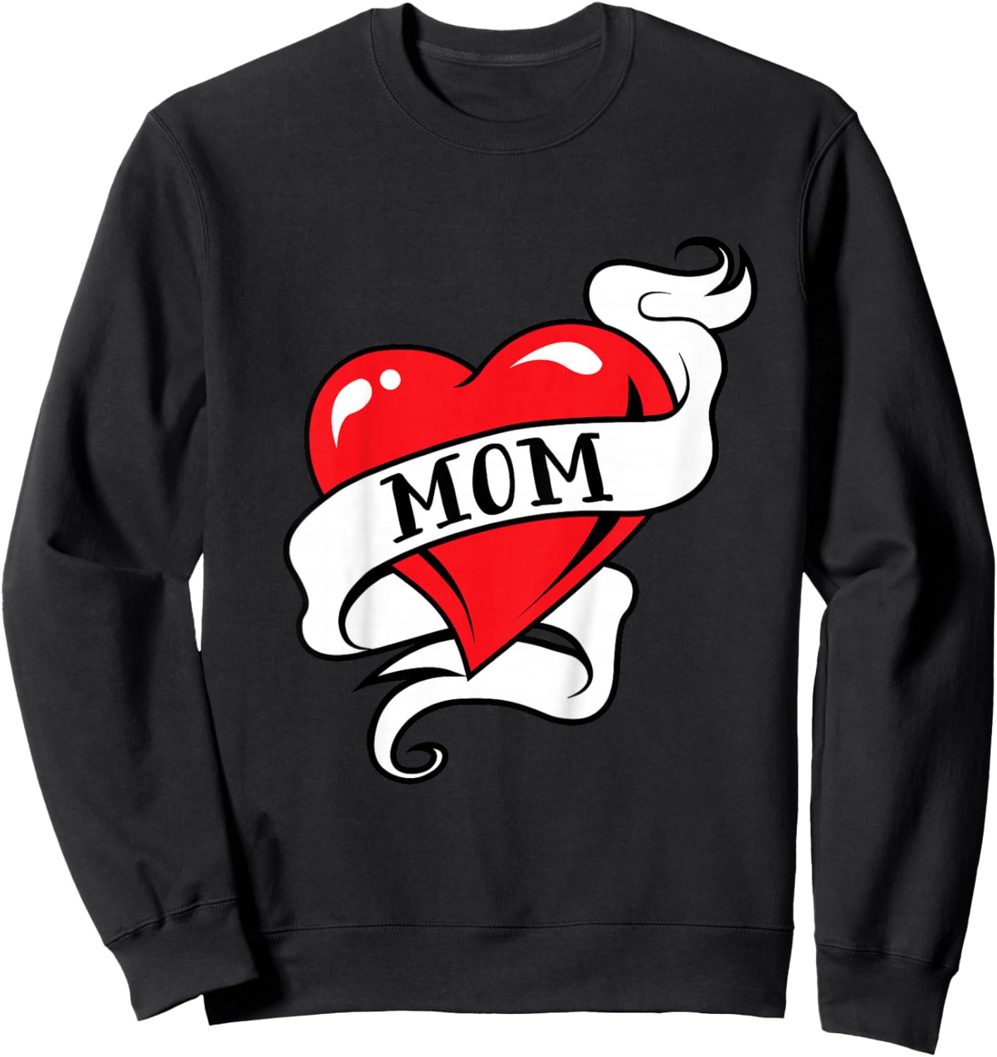 Mom Heart Tattoo for Mother's Day Love Mom Sweatshirt - Sweatshirt | Black