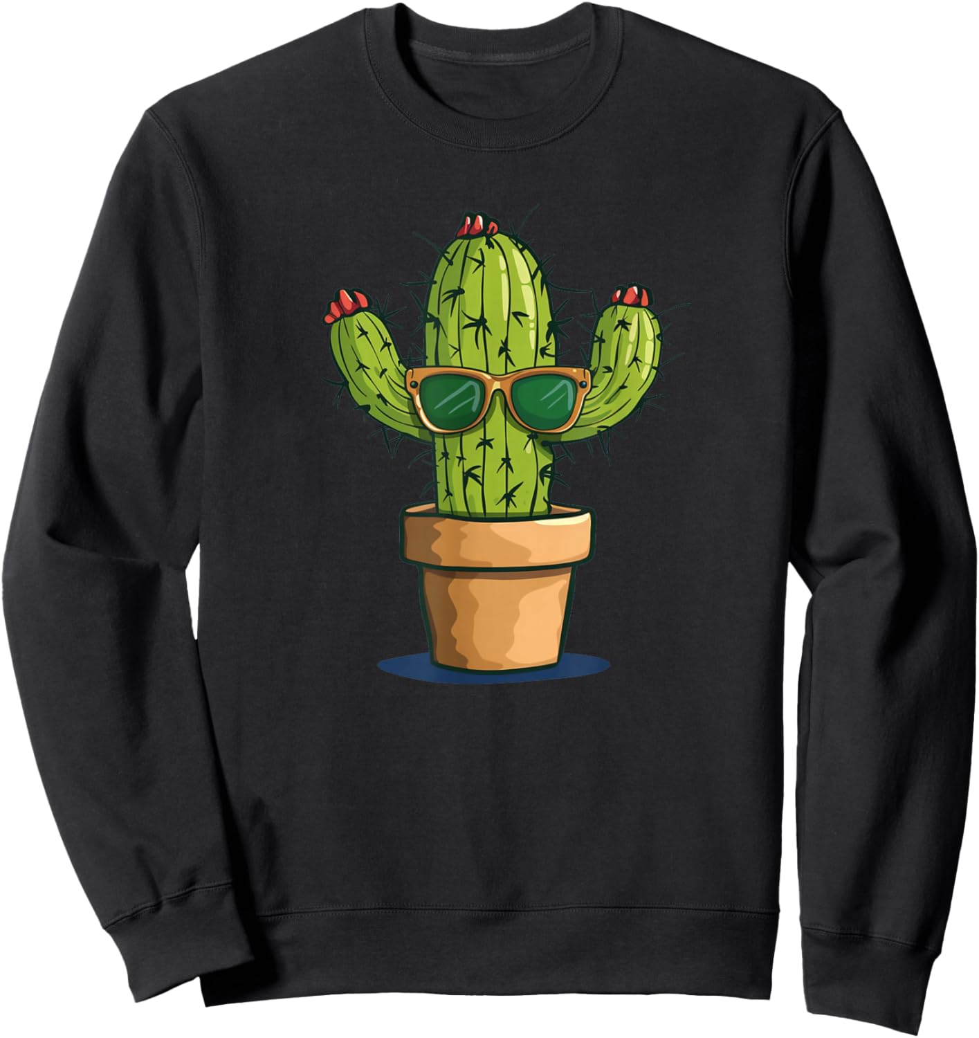 Funny Cactus with Sunglasses Costume for Kids and Adults Sweatshirt - Sweatshirt | Black