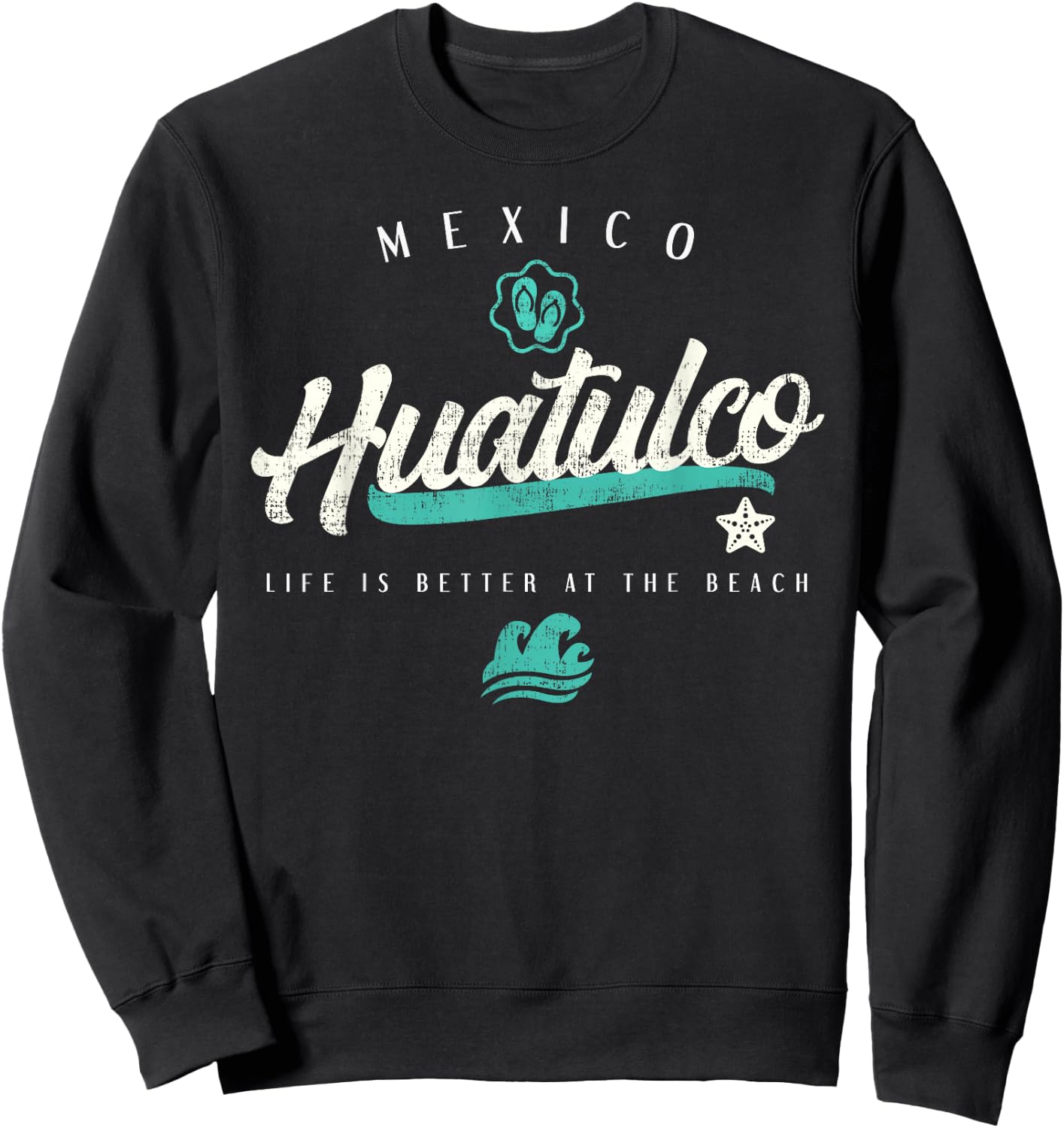 Huatulco Mexico Beach Sweatshirt - Sweatshirt | Black