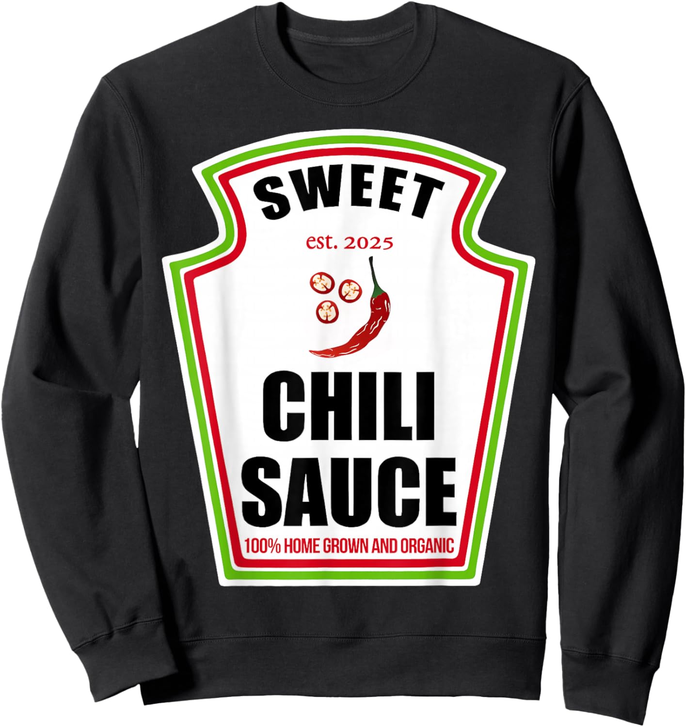 Sweet Chili Sauce Condiment Spice Costume Party Matching Sweatshirt - Sweatshirt | Black