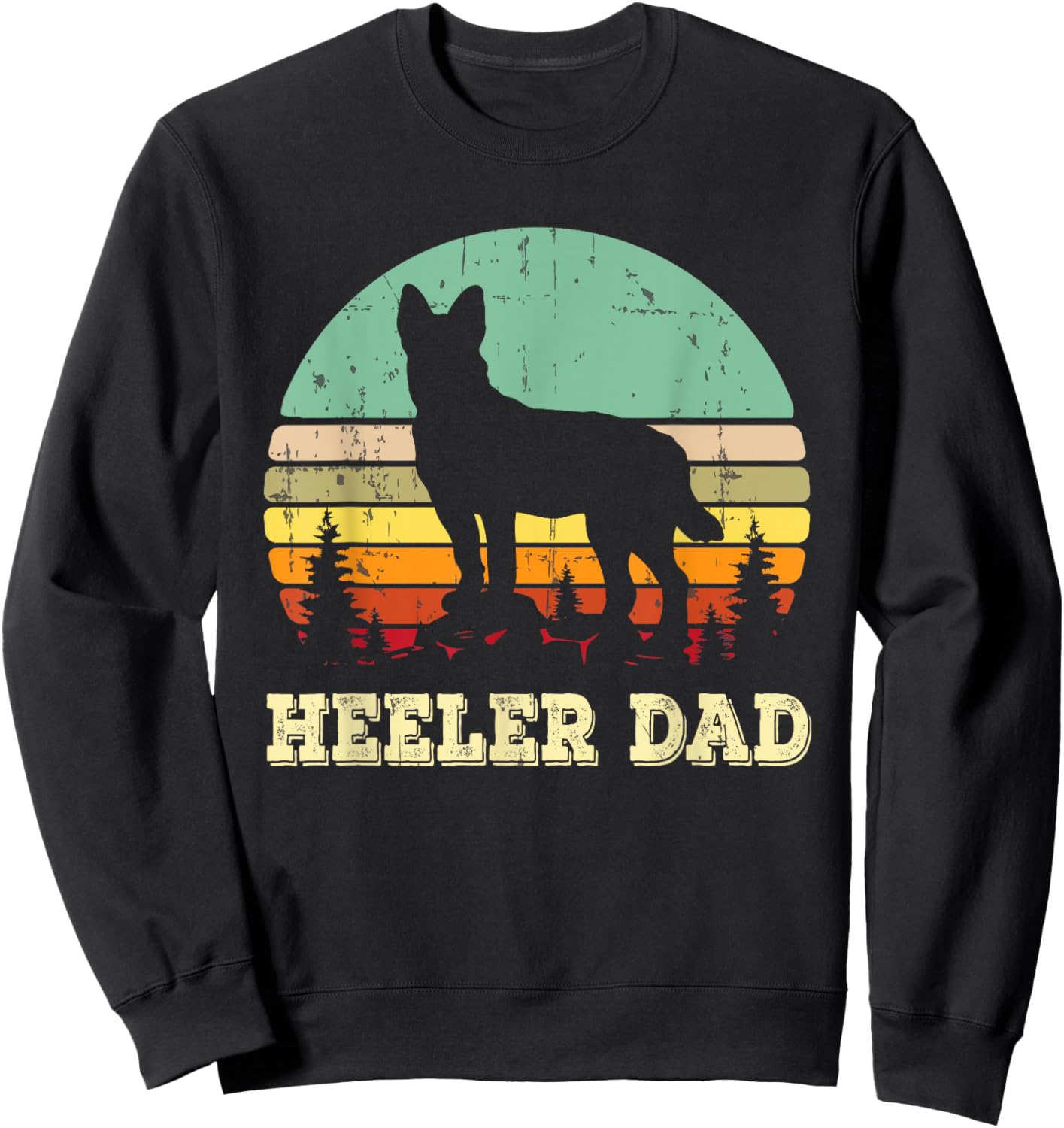 Australian Cattle Dog Red Blue Pet Heeler Dad Cute Gift Sweatshirt - Sweatshirt | Black
