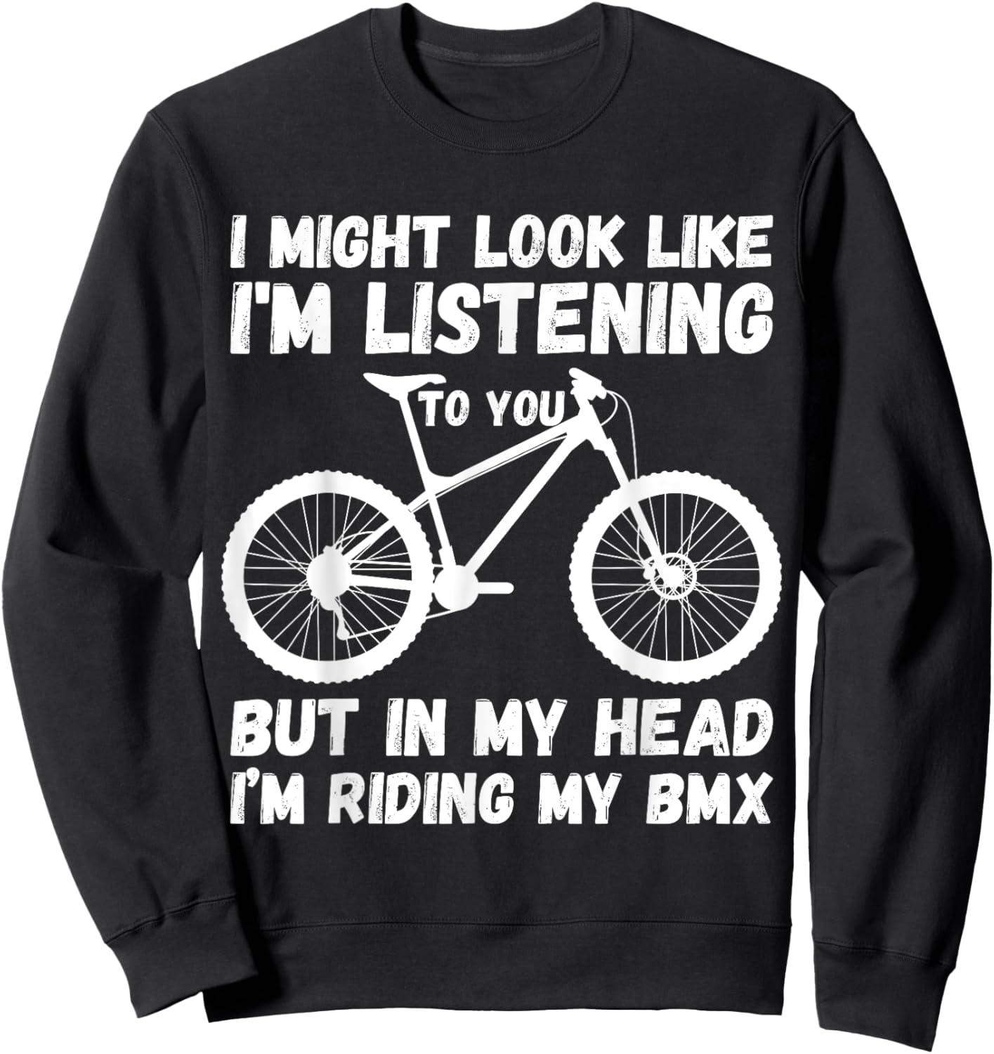 BMX Men Teen Boys Girls Funny Off-Road Bike Bicycle Racing Sweatshirt - Sweatshirt | Black