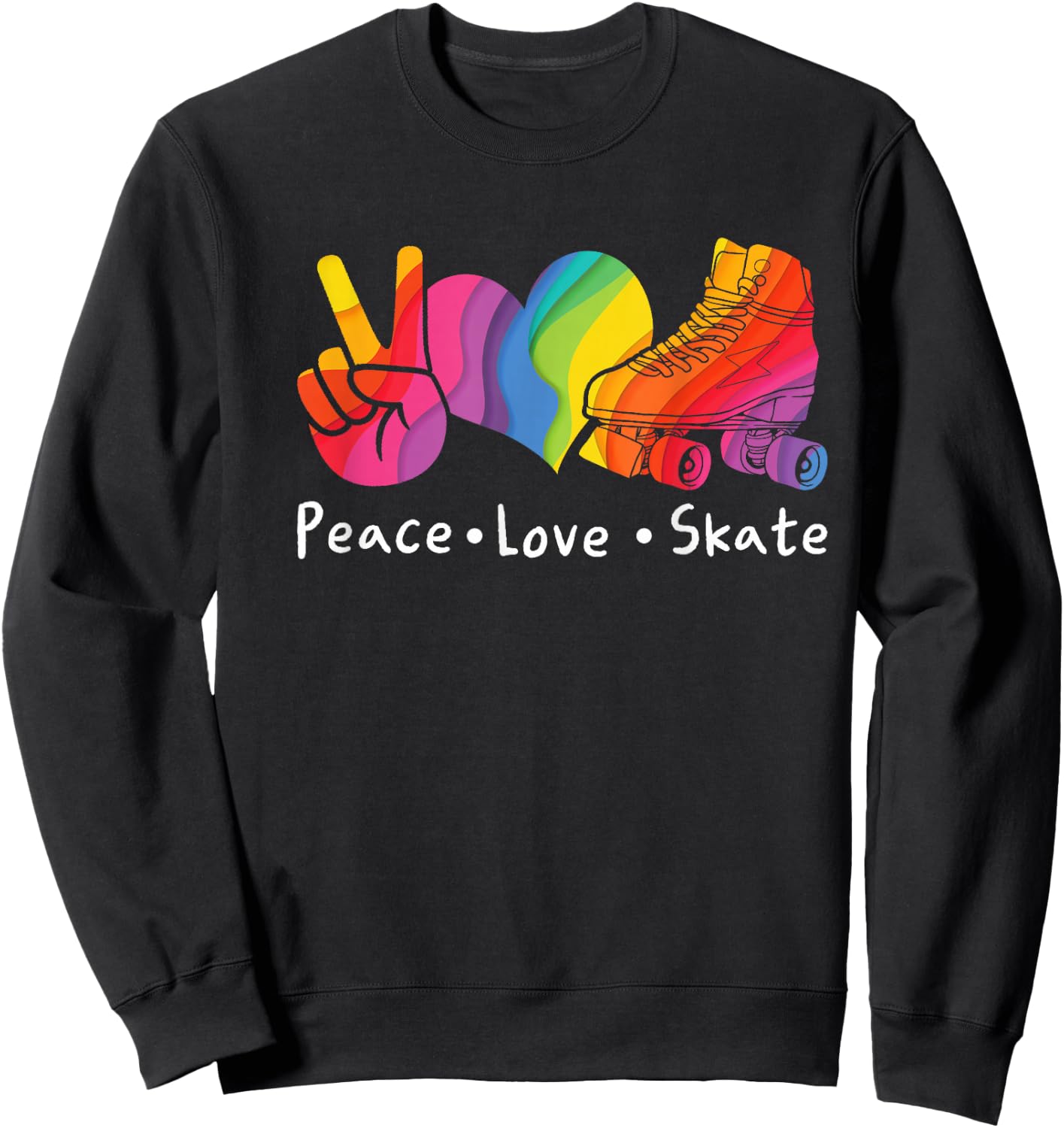 Inline Skating Roller Skating Roller 80s Outfit Inline Skating Sweatshirt - Sweatshirt | Black