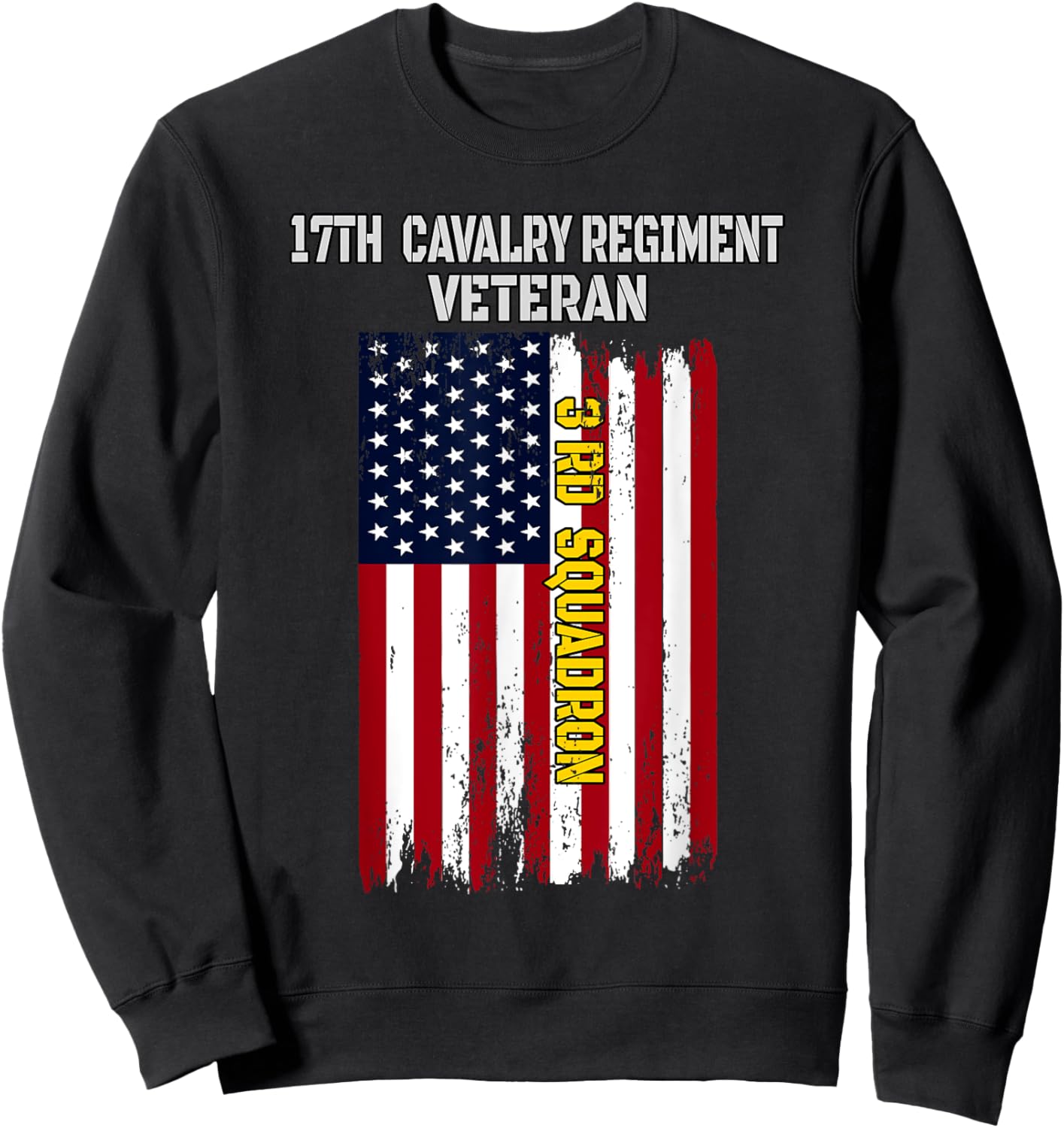 3rd Squadron 17th Cavalry Regiment Veterans Father Grandpa Sweatshirt - Sweatshirt | Black